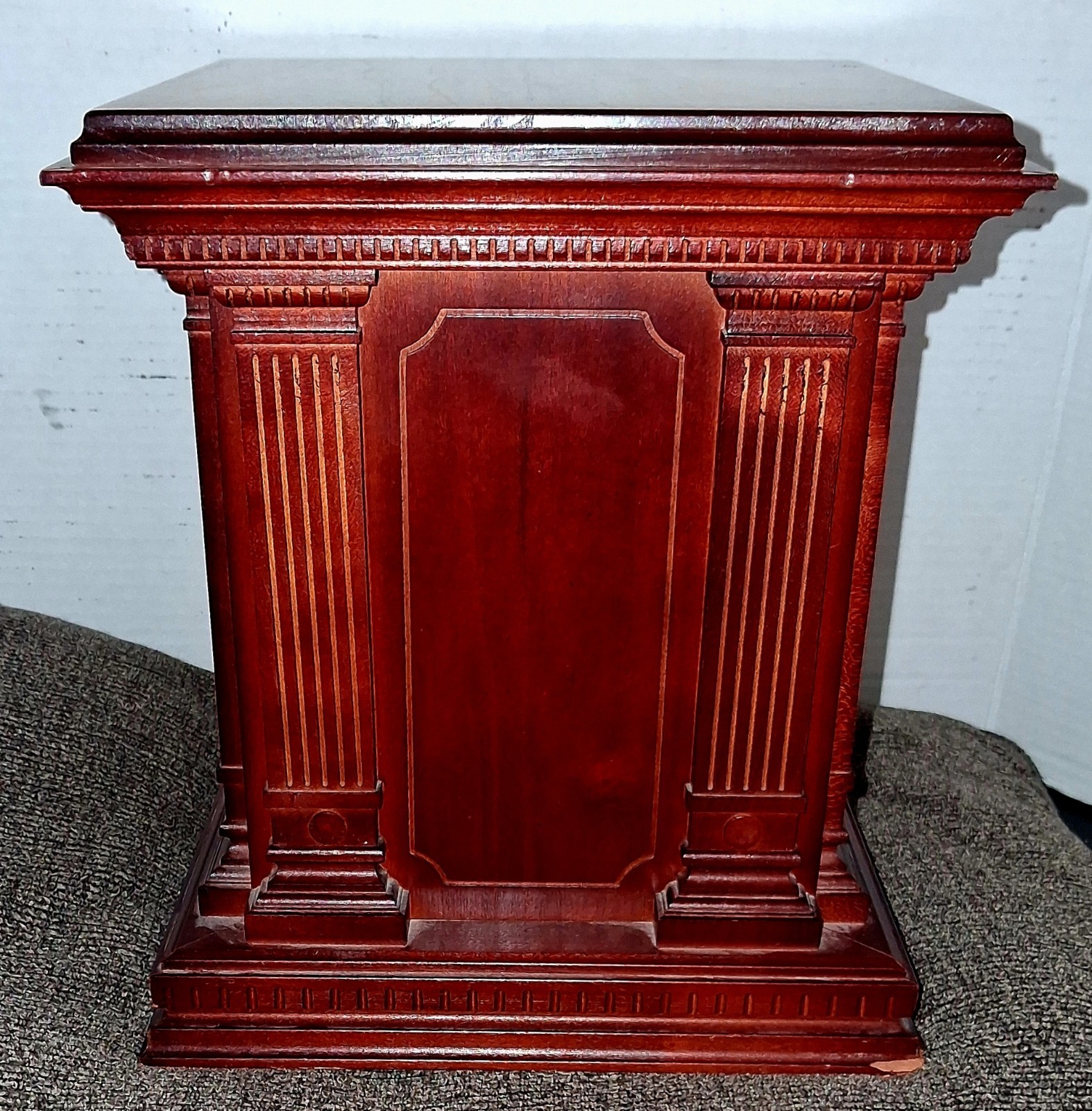 Cherry Wood Urn With Gorgeous Cross Ornament ✝️