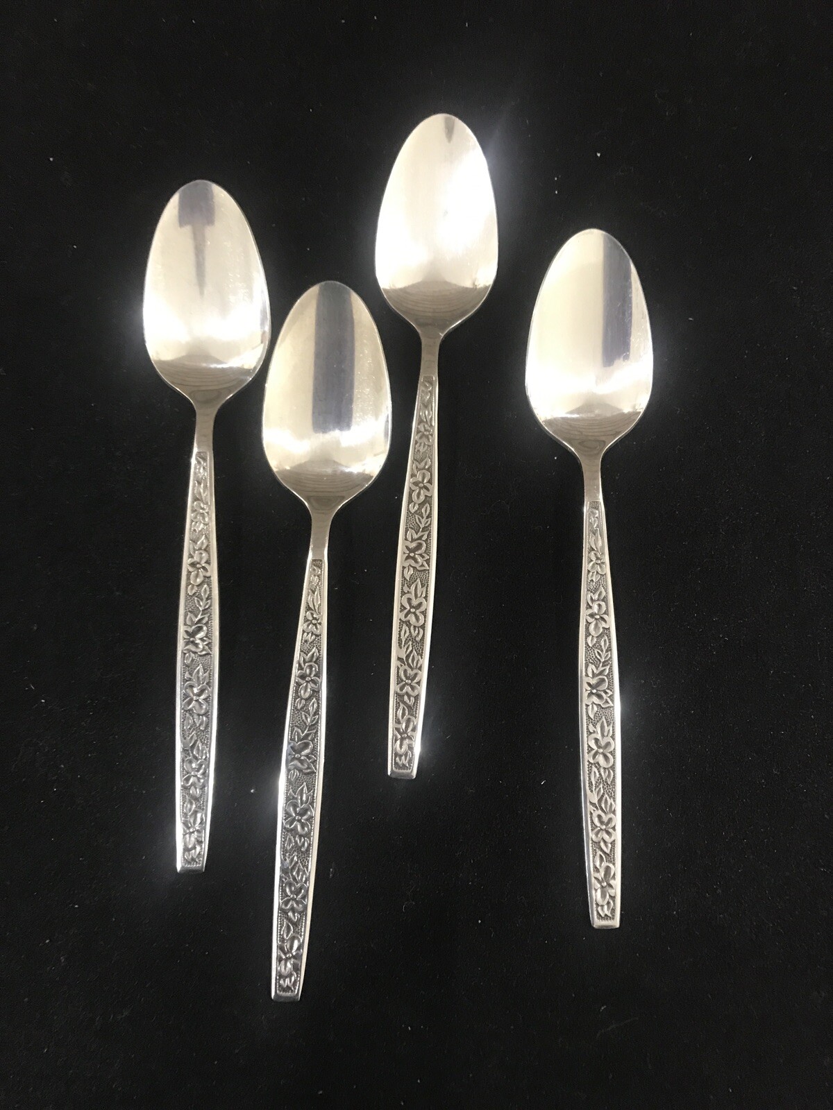 Mid Century Modern Rogers La Spana Set 4 Soup Spoons Stainless Taiwan