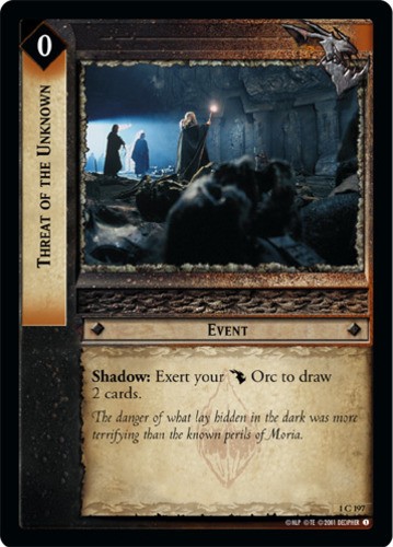 Threat of the Unknown – Foil Moderately Played LOTR: Fellowship of the Ring (Foi