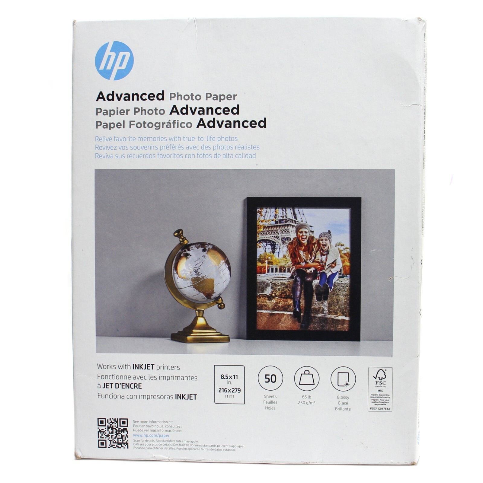 2X HP Advanced Photo Paper Glossy 8.5×11 in 50 sheets (Q7853A) Made in Germany