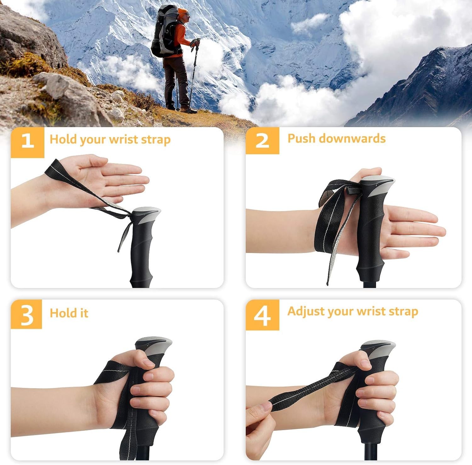 Hiking Poles Collapsible Lightweight-Aluminum 7075 Trekking Poles