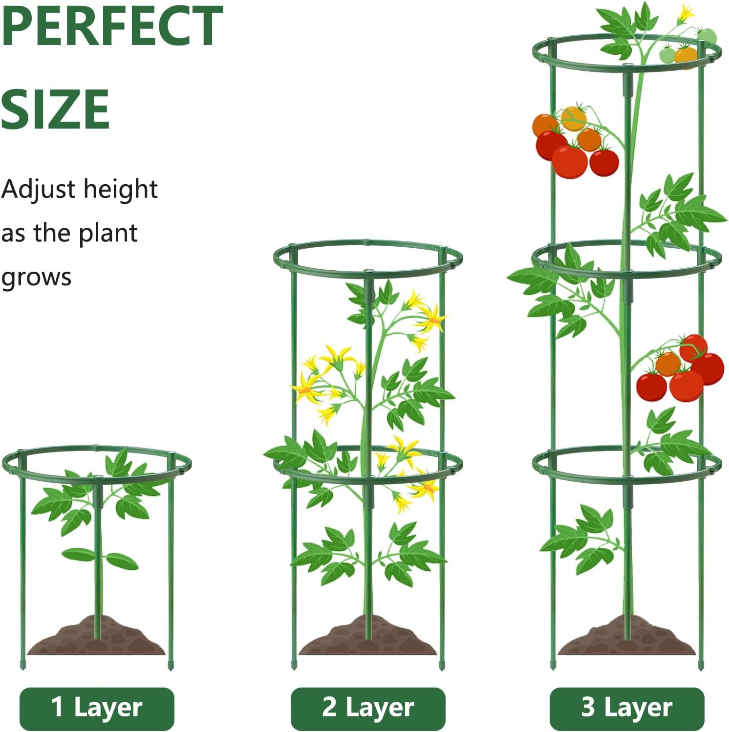 12Packs Plant Support Stakes Half Round for 12pcs plantsupport