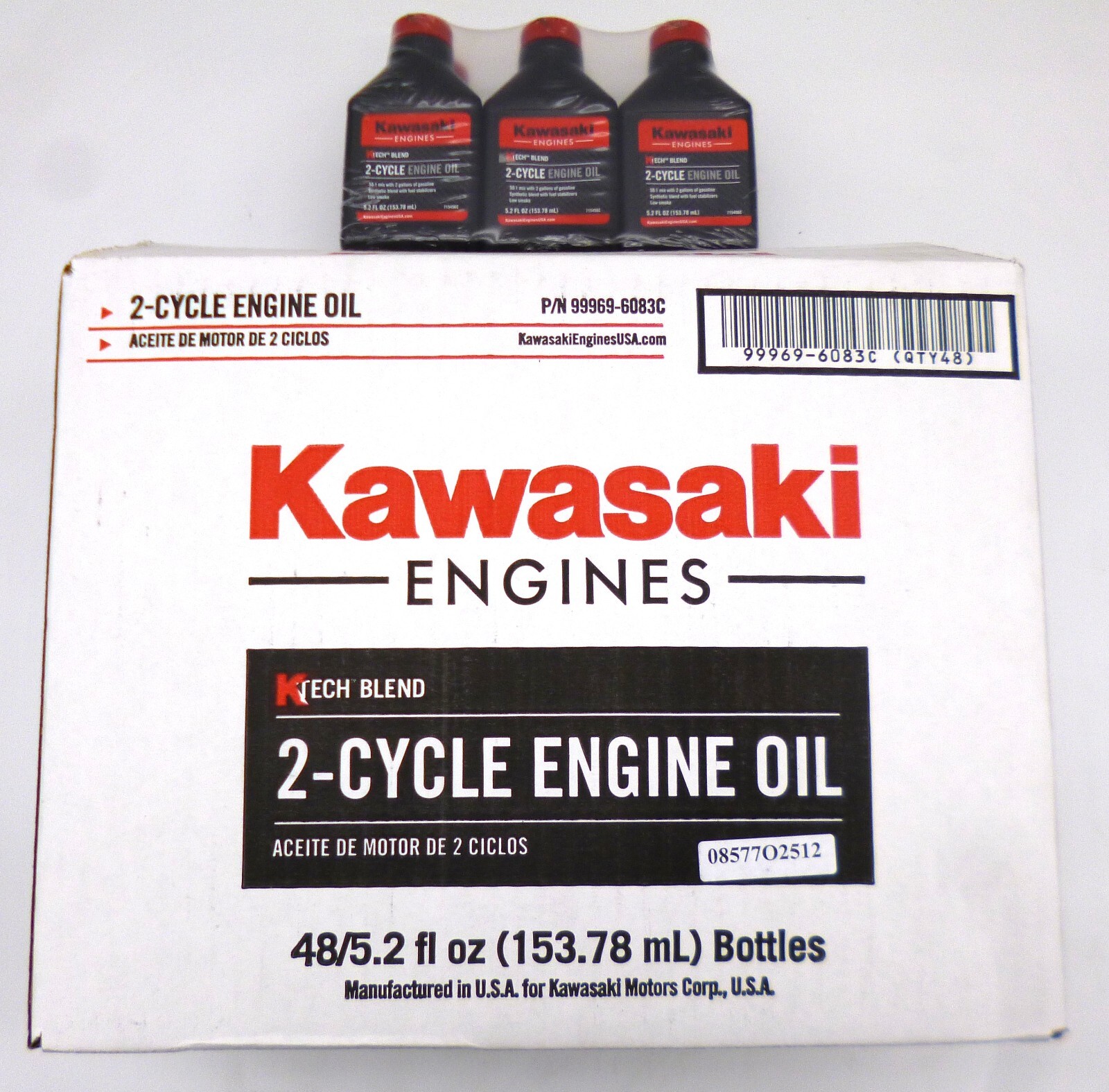 NEW Genuine Kawasaki 2 Cycle Oil Case. 48x 5.2 Oz bottles per case. 99969-6083C