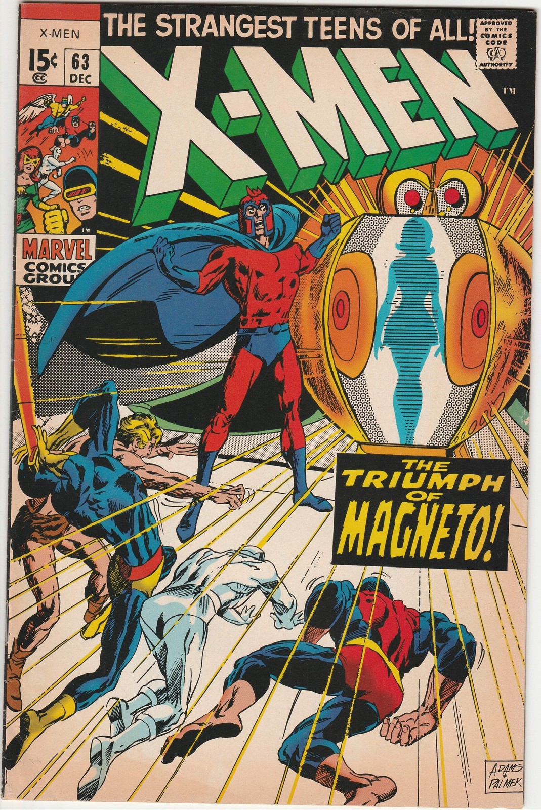 X-Men #63 Marvel Comics 1969 Silver Age Magneto Cover Classic Bronze Transition
