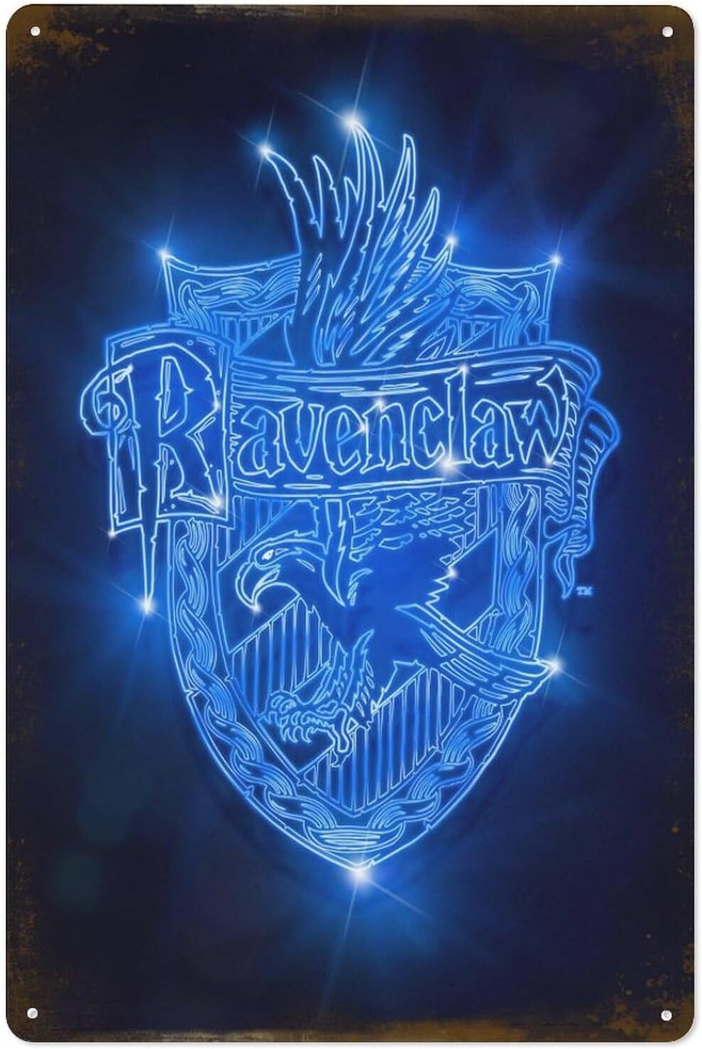 Ravenclaw Neon Crest Metal Tin Sign Poster Painting Sign Wall Vintage Art Decor