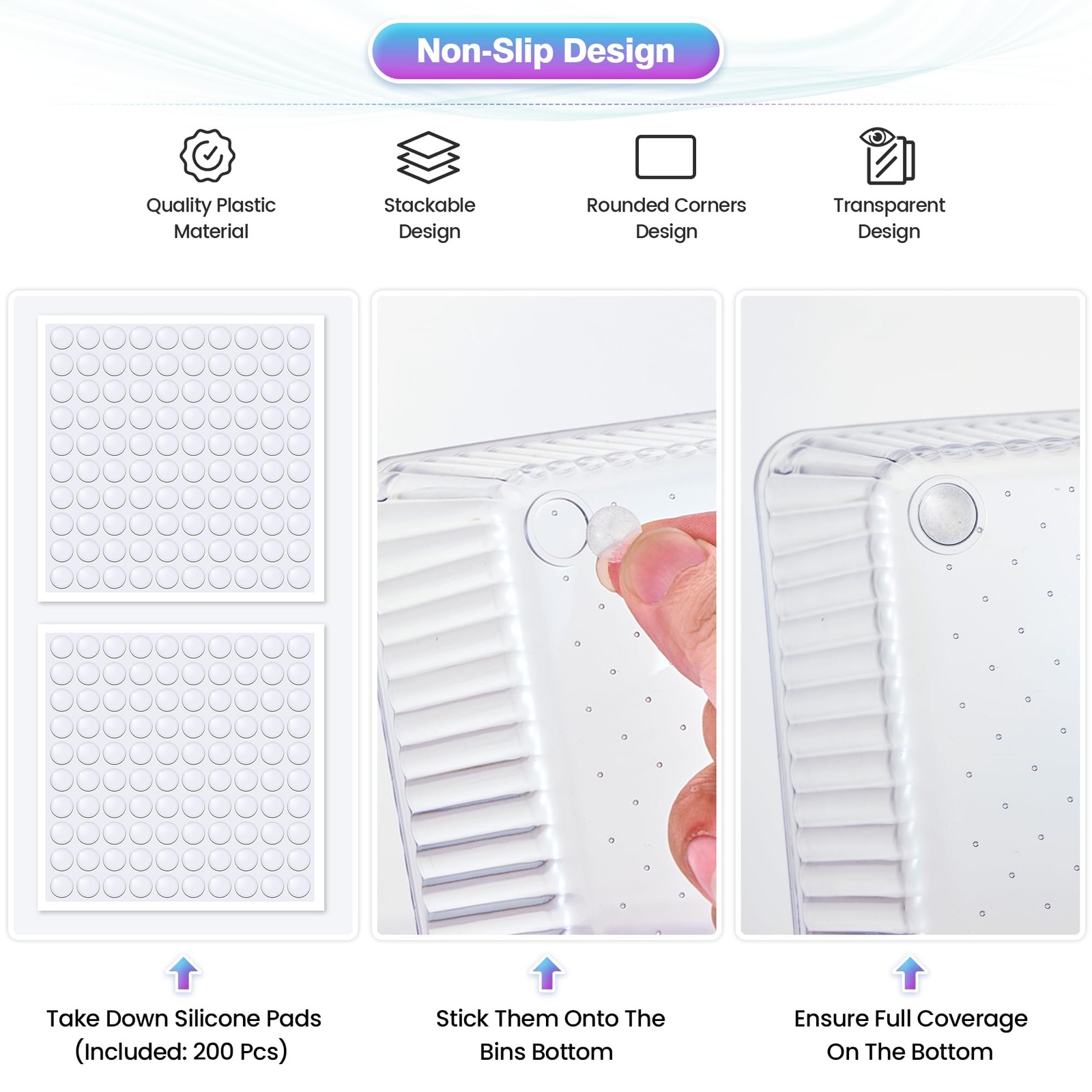 Okylvve 25 PCS Clear Plastic Drawer Organizer Set – 4 Sizes Makeup