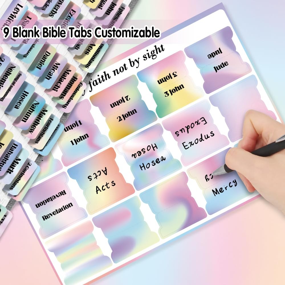 Holy Bible Tabs for Women and Men, 66 3×5 inches, Normal Font-colorful