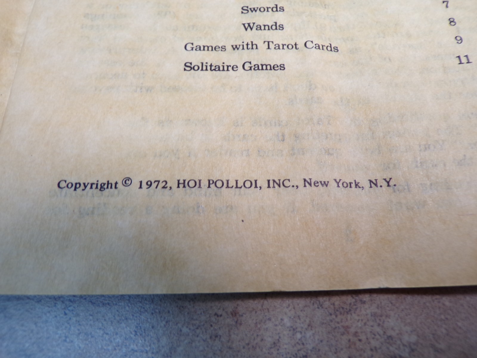 1972 The Tarot HOI POLLOI INC Reiss Tarot Card rice paper Directions