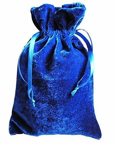 Paper Mart Tarot/Rune Dice Gift Bag Royal Blue Velvet Drawstring Bag 6×9