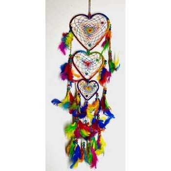 Rainbow Heart Dreamcatcher, 12 Inches