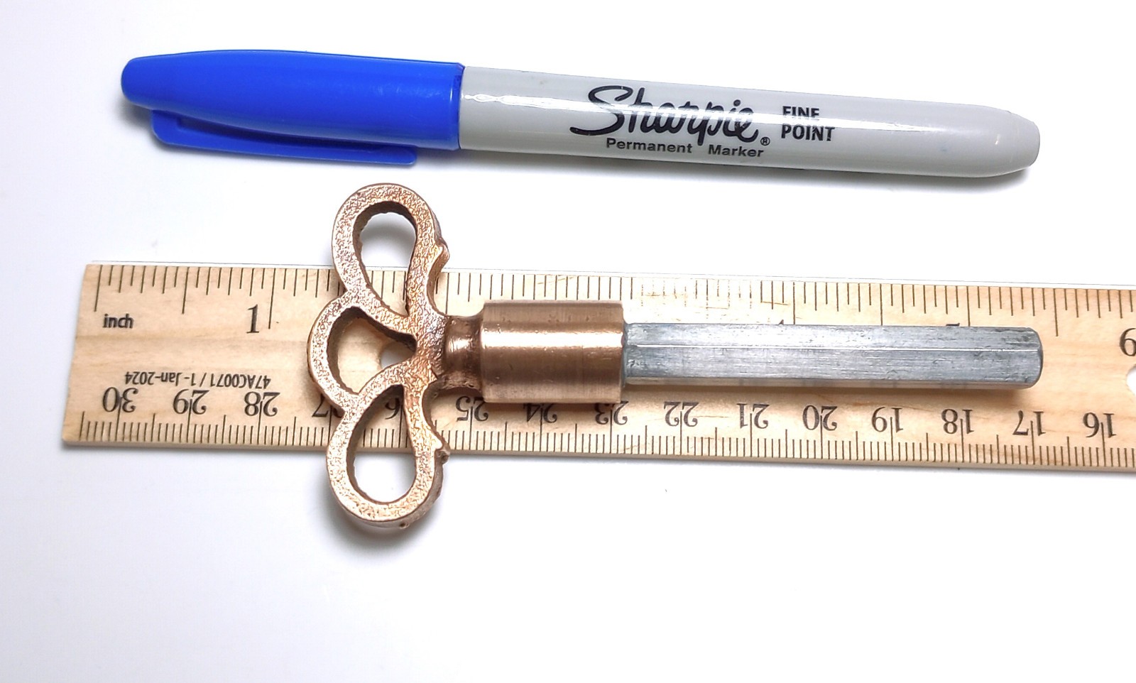 Brass and Steel Pocket Casket Key / Coffin Key