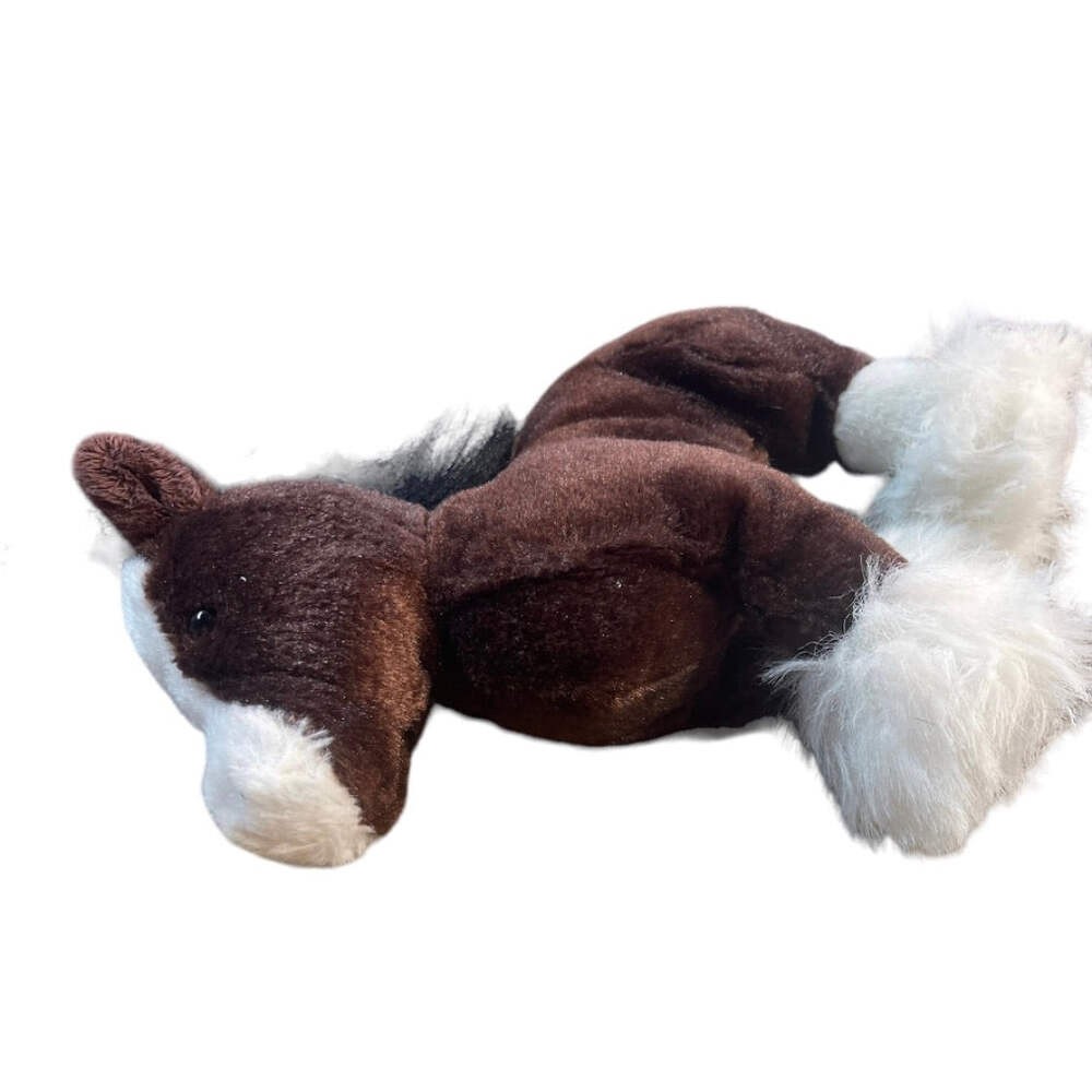 Ganz Webkinz Clydesdale Horse, Black & Brown with Shaggy White Feet -No Code, Co