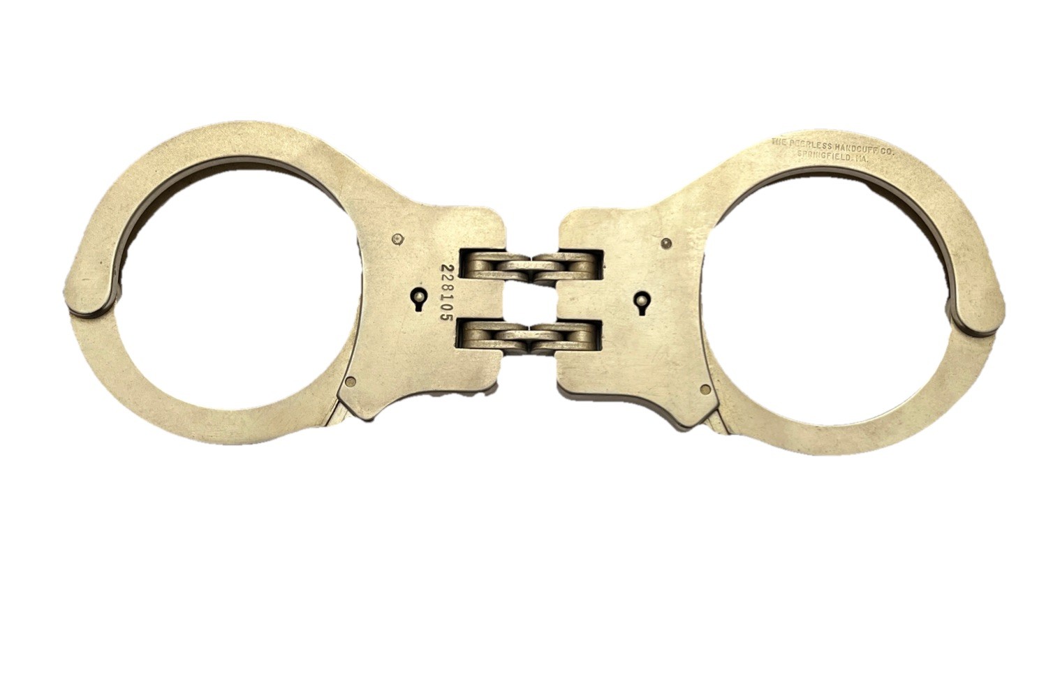 Peerless Hinged Hand Cuff Nickel Handcuffs Used By Law Enforcement LEO