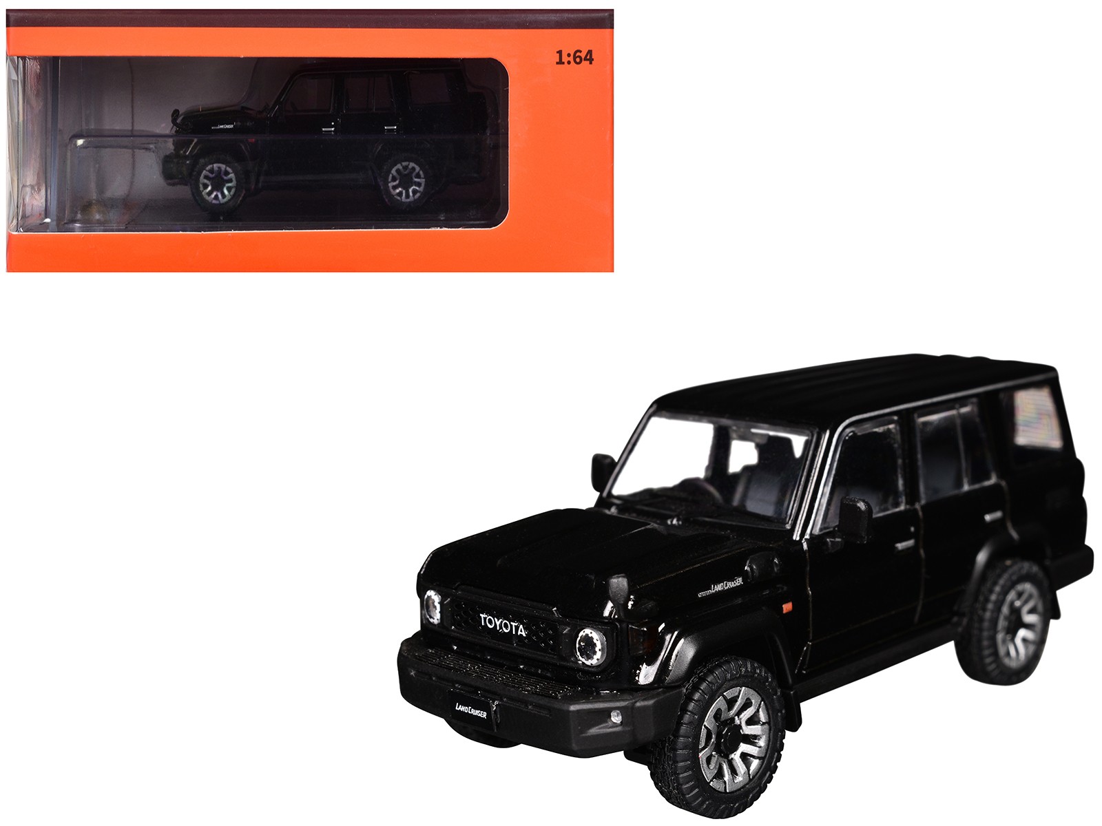 Toyota Land Cruiser (J76) RHD (Right Hand Drive) Black 1/64
