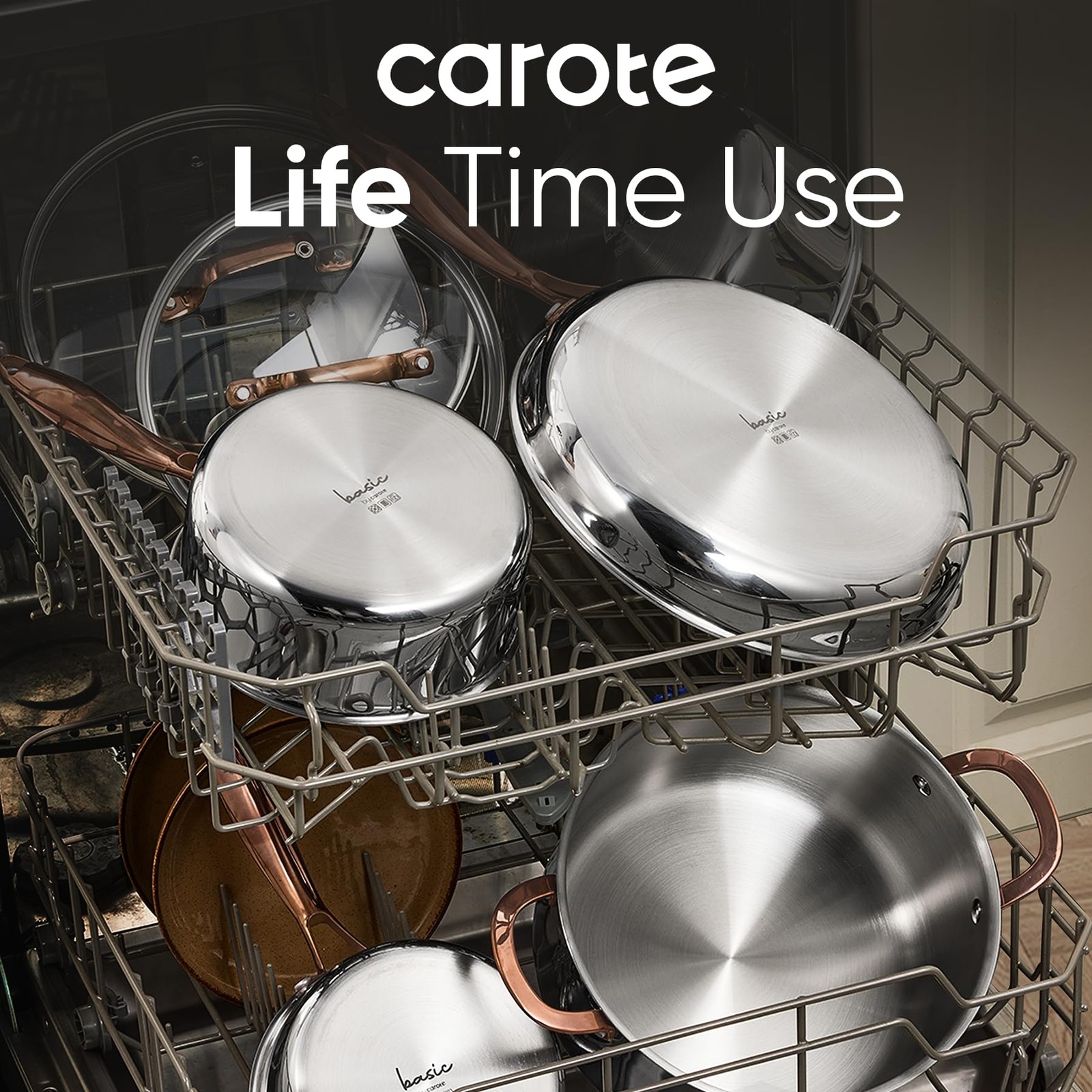 CAROTE 6 Qt Tri-Ply Stainless Steel Stockpot, Non-Toxic 6 Quarts, Sliver