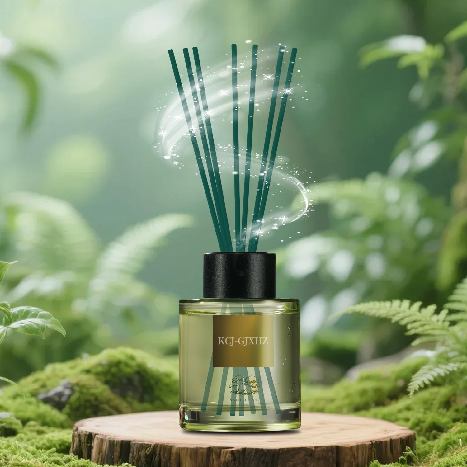 KCJ-GJXHZ 60Pcs 10 Inch Reed Diffuser Sticks, Aromatherapy Fiber Dark Green