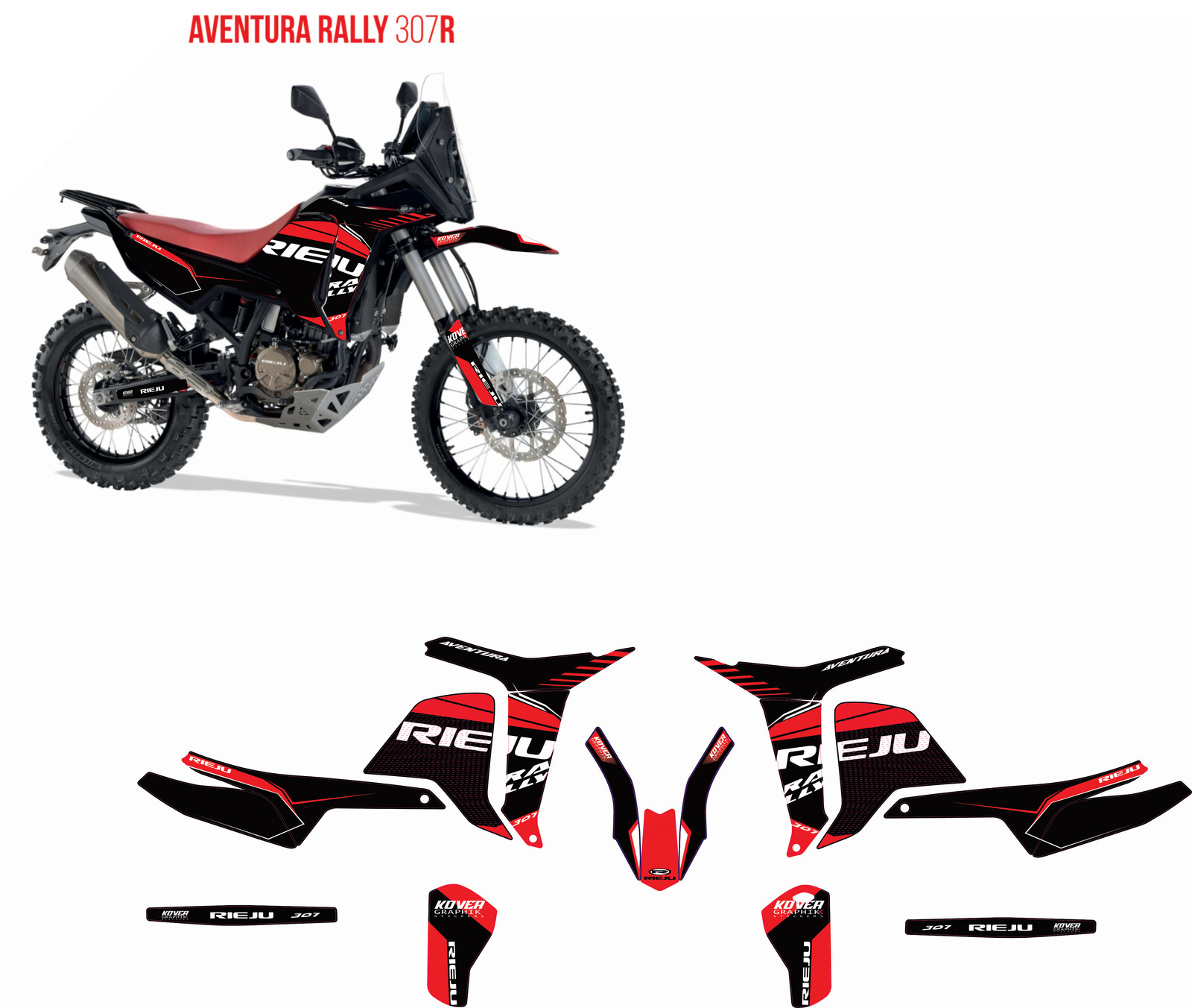 Kit Déco Rieju Aventura Rally 307R – Design Factory Red