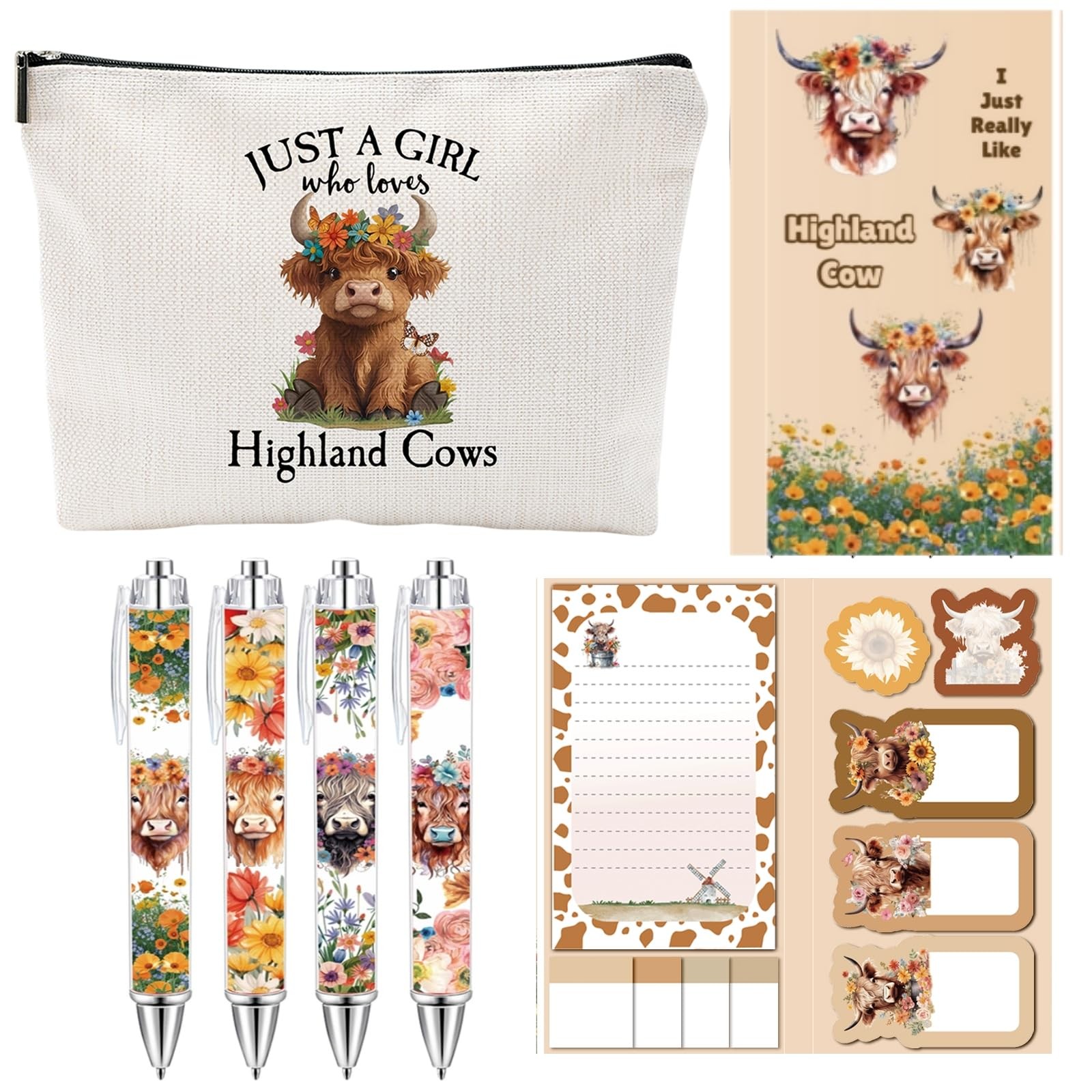 Highland Cow Stationery Sets, Gifts for Women Girl 16 Ounces,
