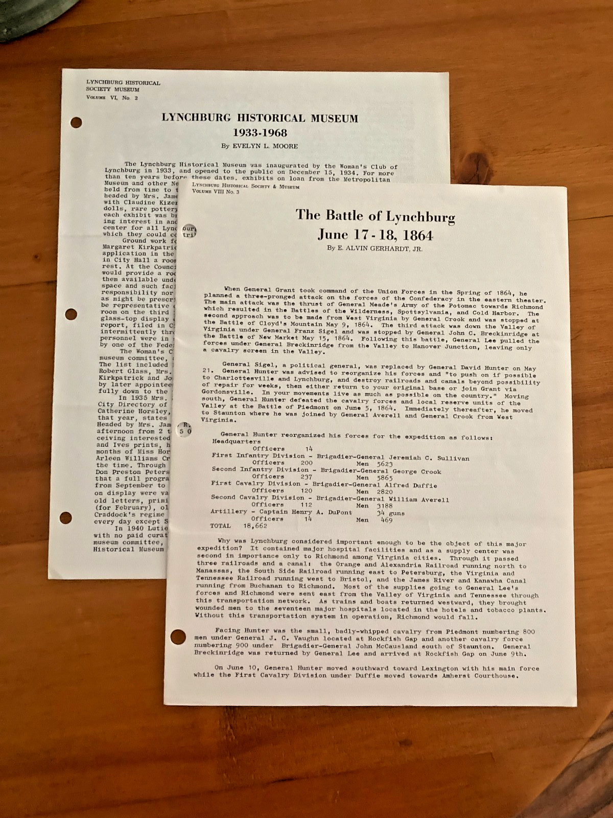 Lynchburg, VA Historical Society Newsletters 1968/1972 collection of 8 VG