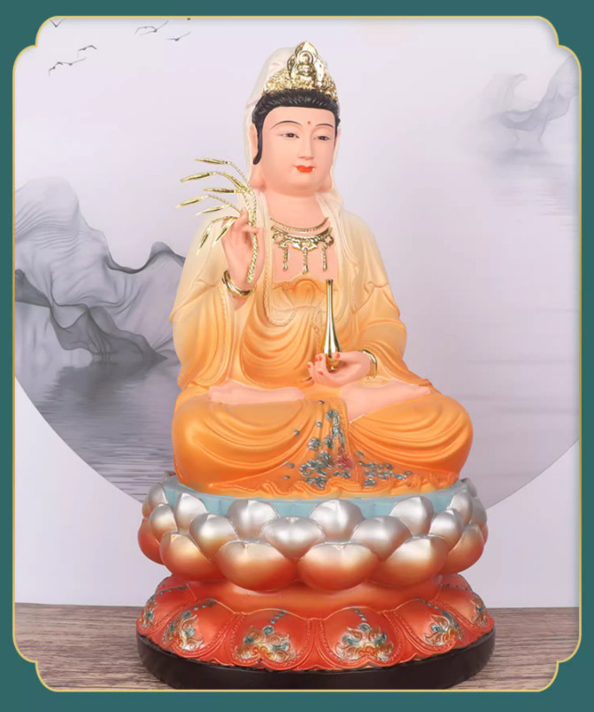 The Goddess of Mercy resin Buddha statue 12 inches 观世音菩萨