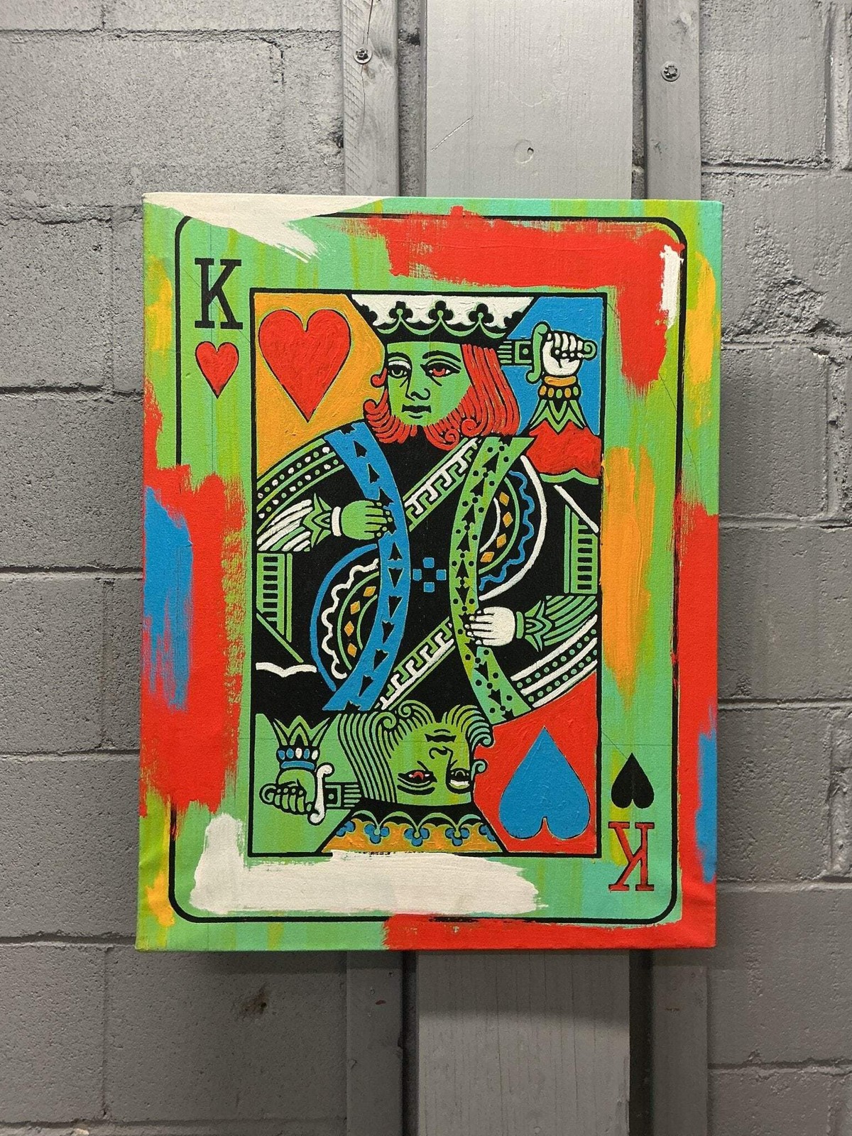 Borgata King of Hearts Stango Painting 30 in x 23 in x 1 in.