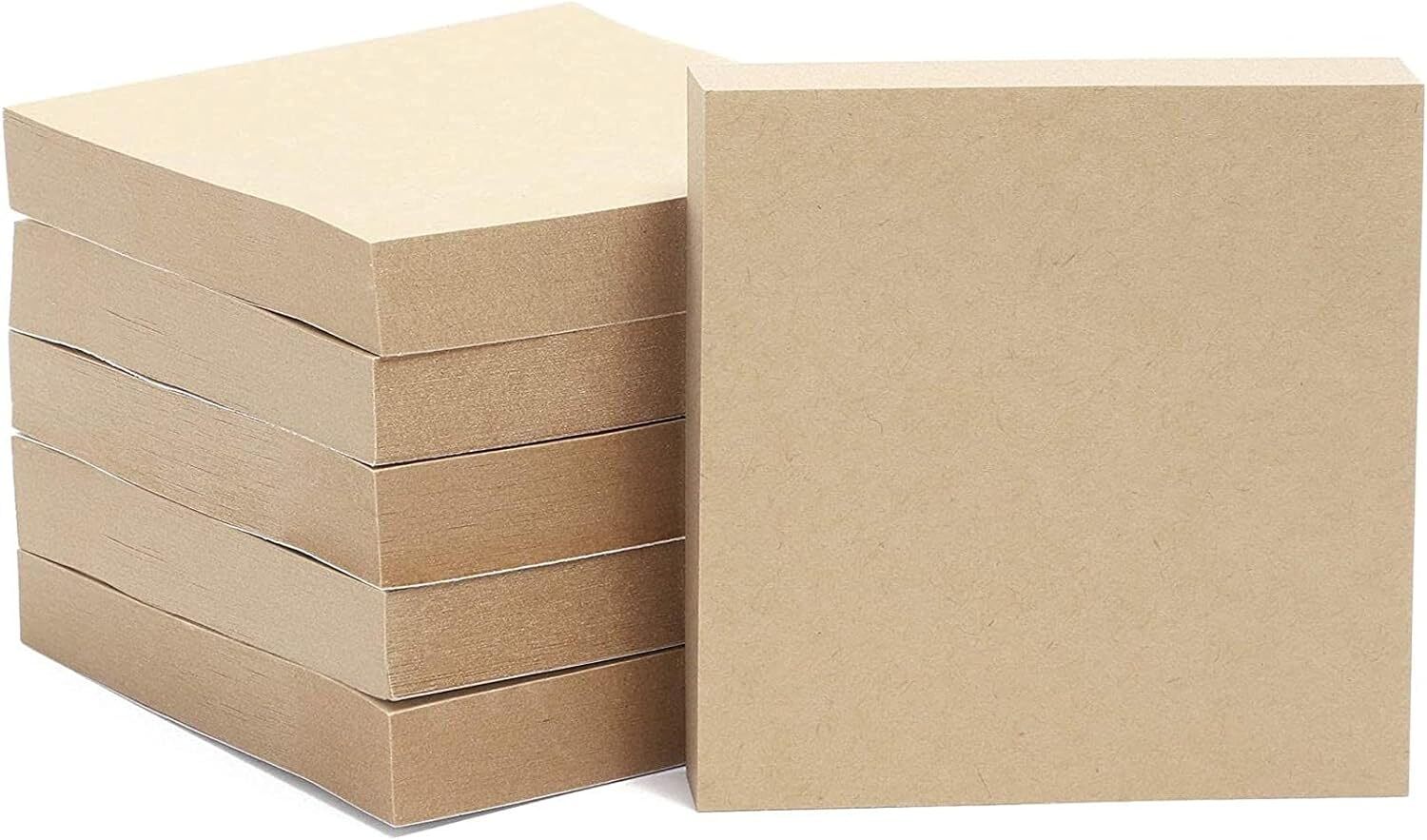 Juvale 6-Pack Kraft Paper Sticky Notes 3×3 inch, Brown 3 x 3 inches,