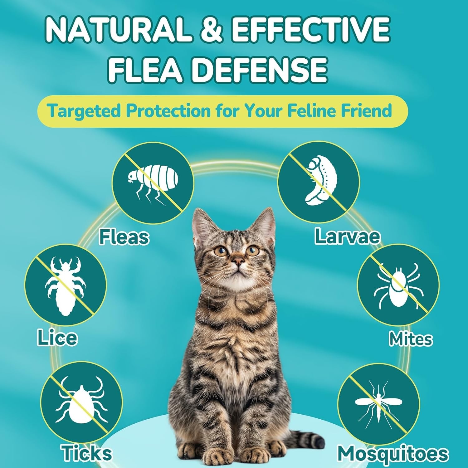 4-IN-1 Flea and Tick Prevention for Cats, 500 Crunchy & Creamy Chews, brown USA