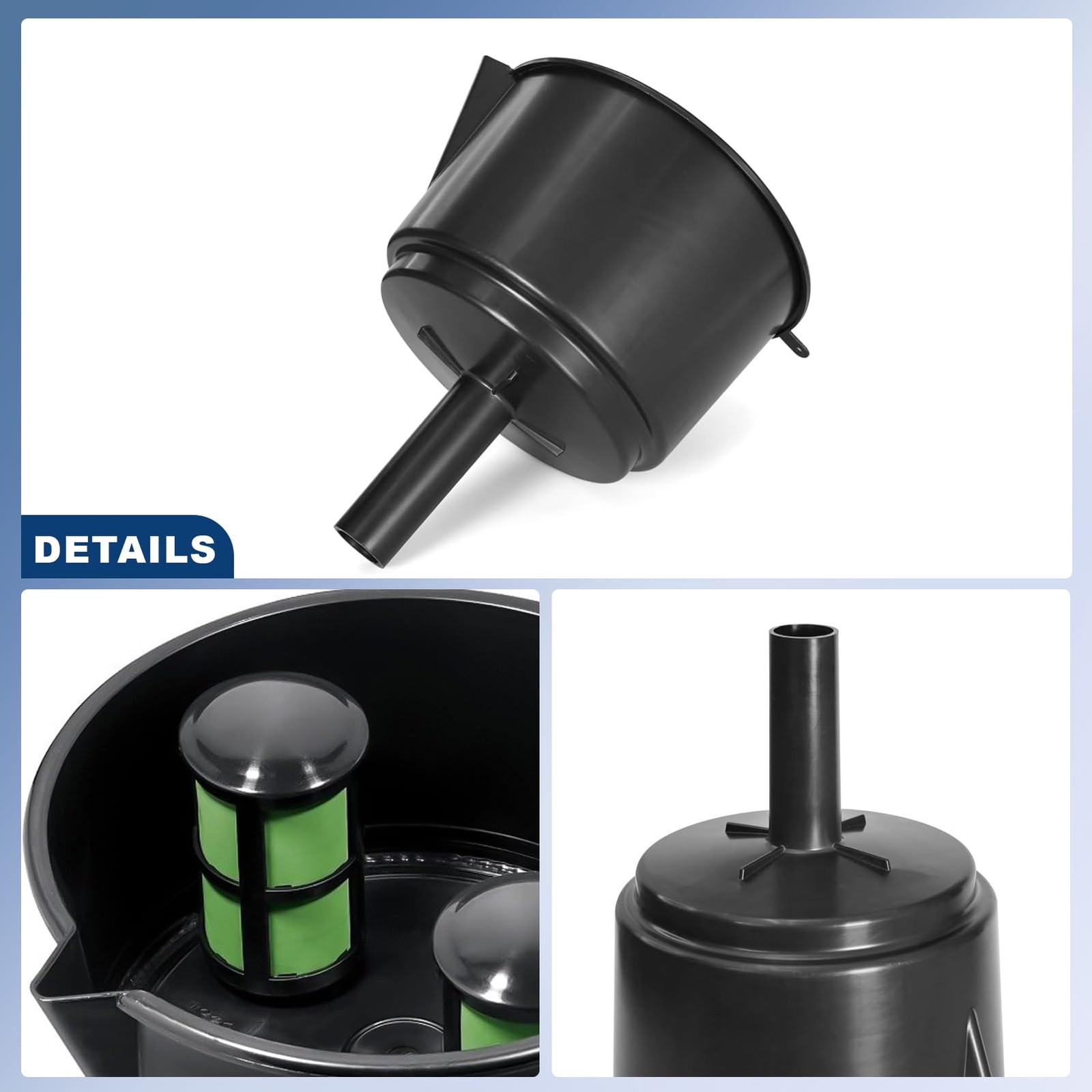 AF15CB Fuel Filter Funnel 12 GPM Universal Gas Oil Water Separator Screen Car