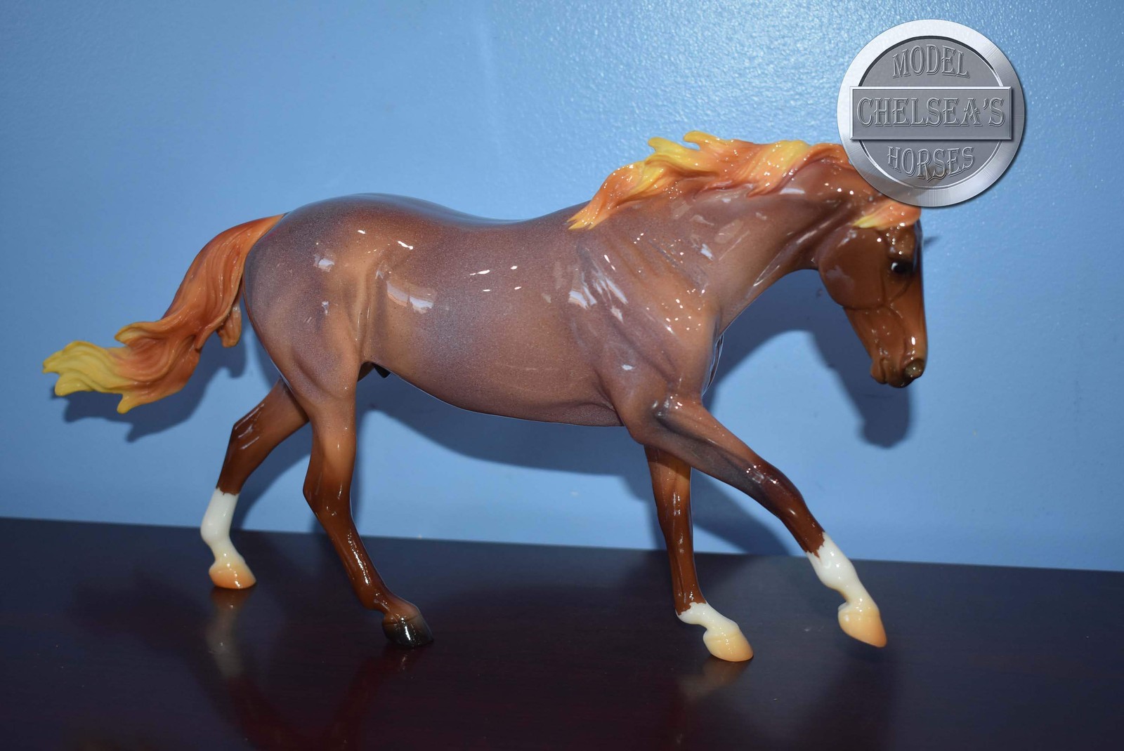 Glossy Roan Seven Arts Surprise-Breyerfest Exclusive-Australian Stock Horse Mold