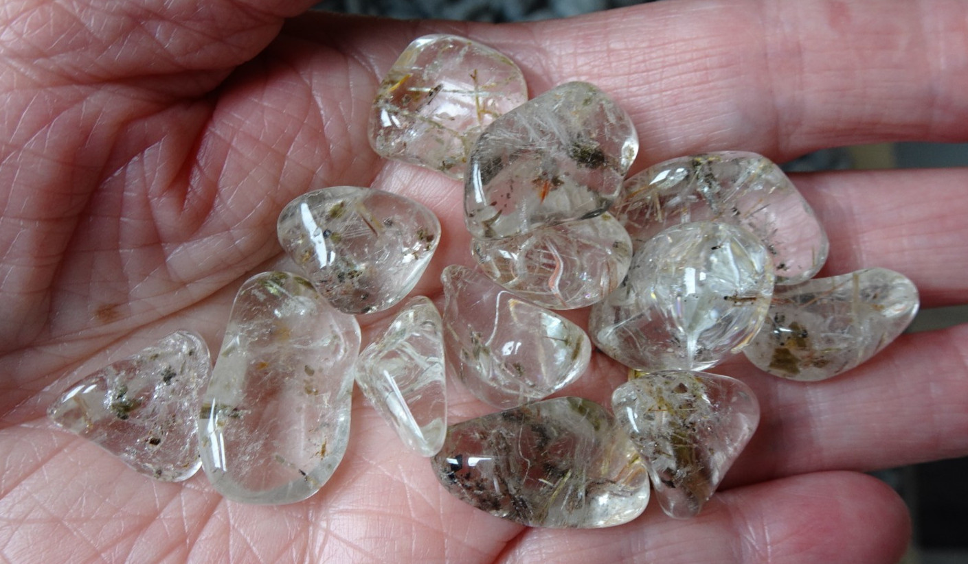 Quartz with Muscovite – 12 Small Tumbled Stones rt469c