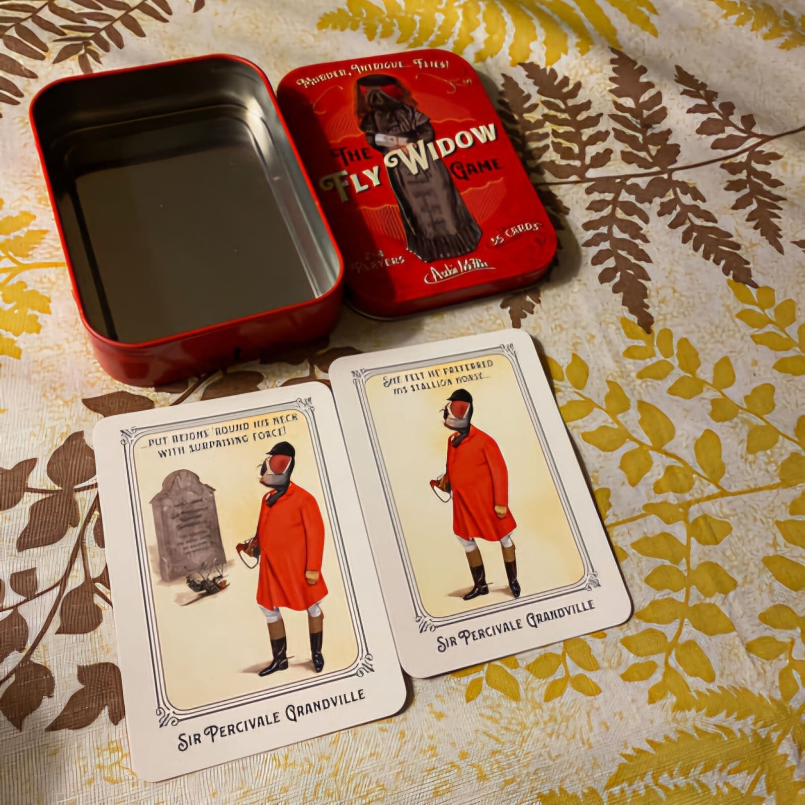 Fly Widow Card Game in Metal Tin Case, Oddity Gift, Fun Weird Games