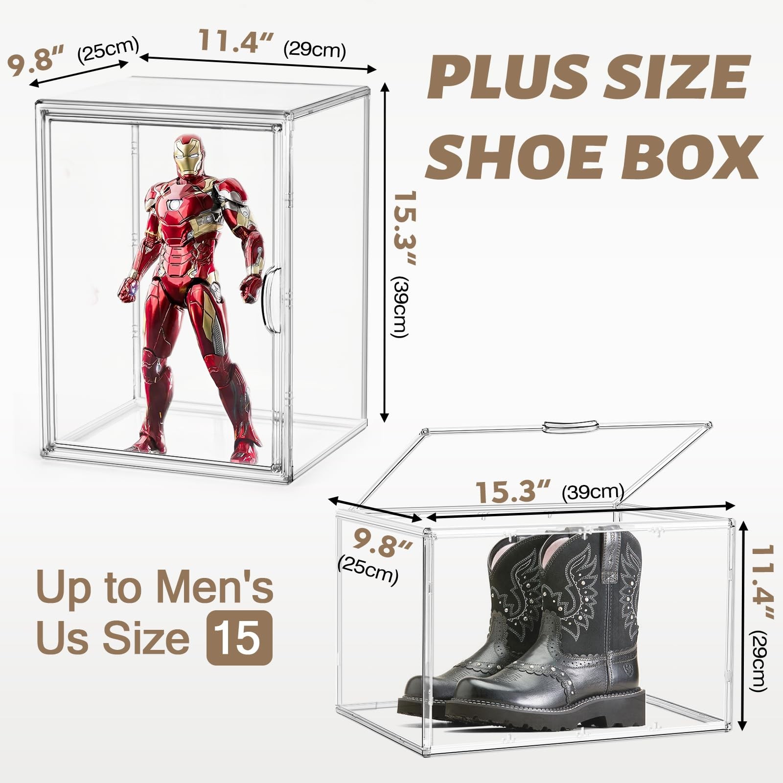 DAYOOH Tall Boot Storage Box Super Large Boot Storage Organizer for Closet Clear