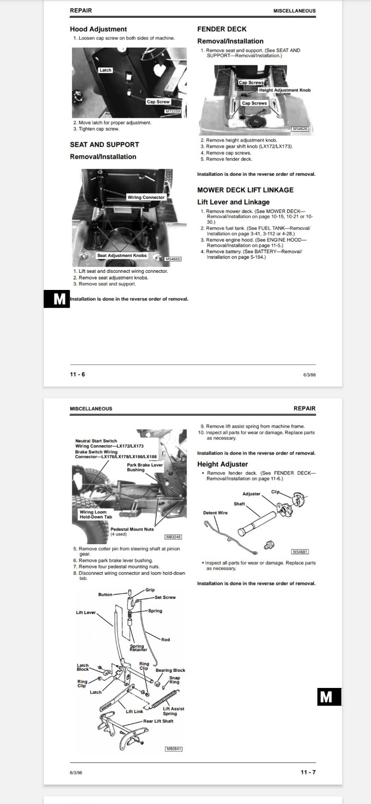 JOHN DEERE LX172 LX173 LX176LX178 LX186 Service Technical PDF Manual 660PG
