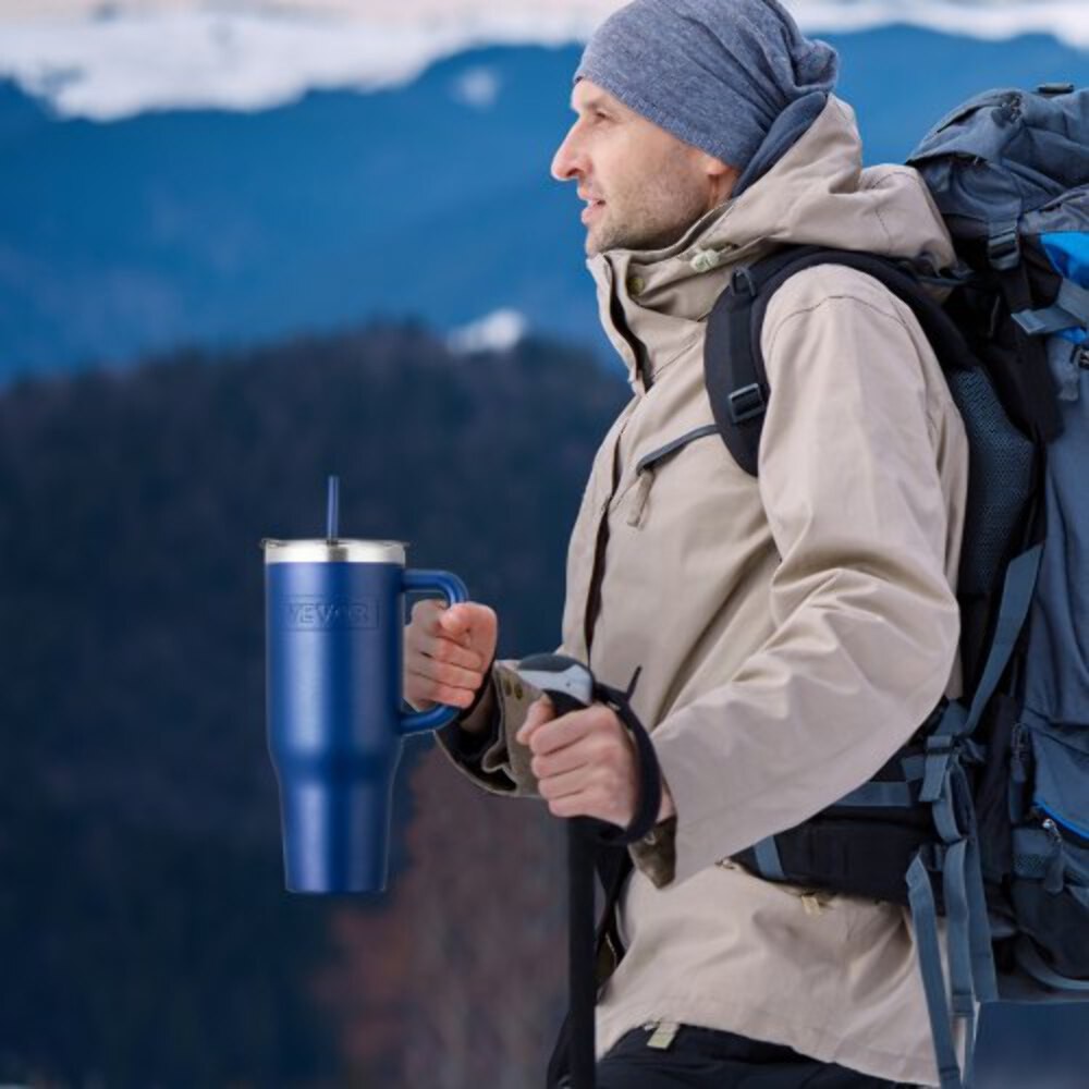 40 oz Insulated Water Bottle Stainless Steel Sports Coffee Cup with Lid