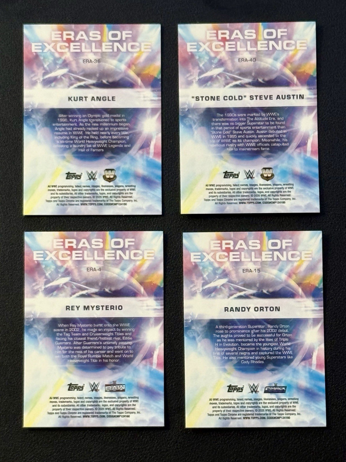 WWE Topps Chrome ERAS OF EXCELLENCE LOT (Cena, StoneCold, Orton, Angle Etc)