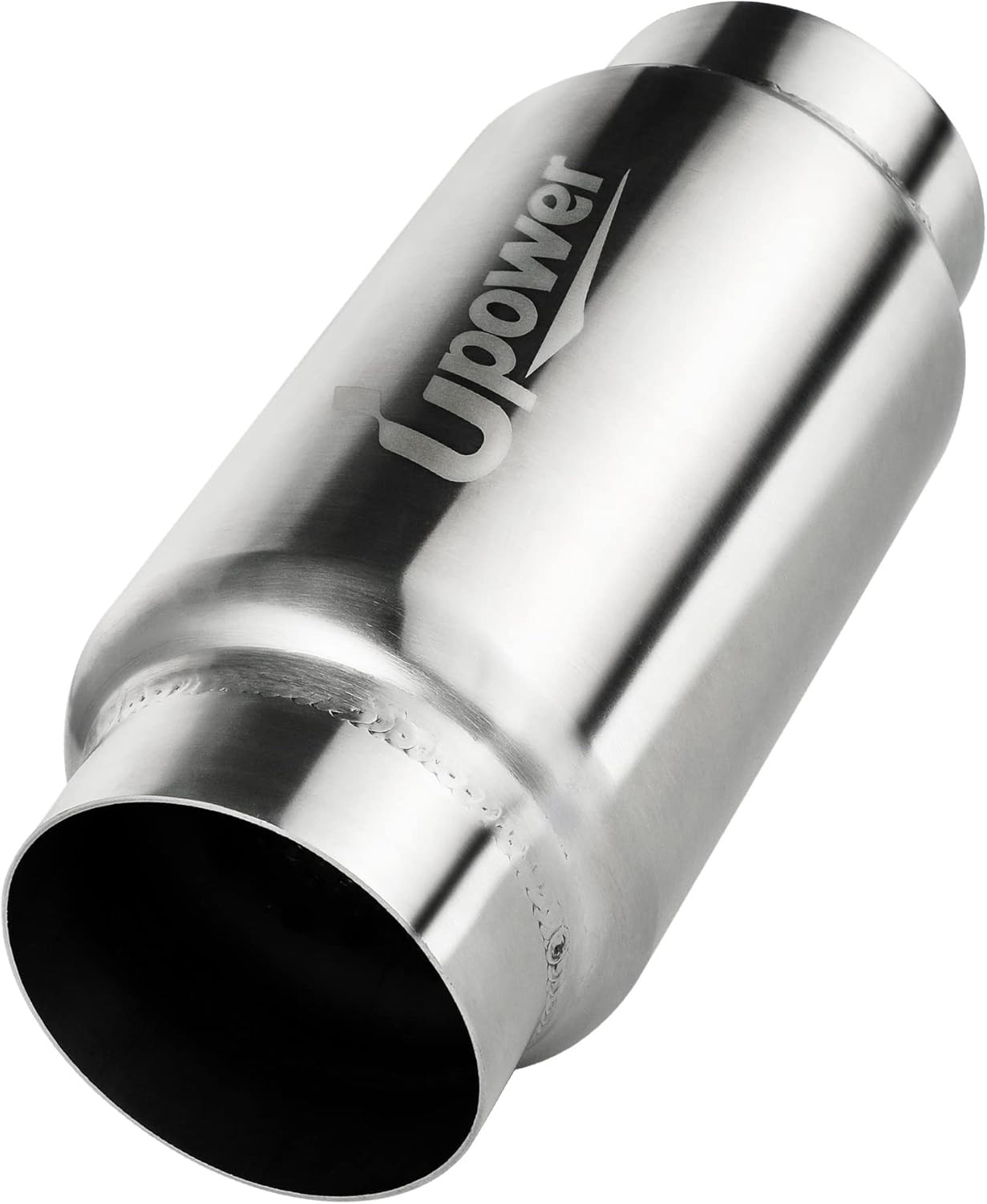 UPOWER 3″ Inlet&Outlet Exhaust Resonator,9″ Overall Length Center Straight throu