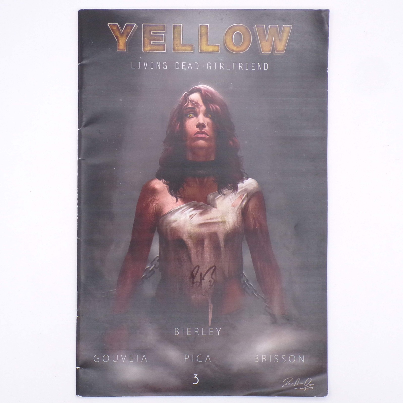 2008 Booby Bierley SIGNED Yellow Living Dead Girlfriend Comic Book Mint
