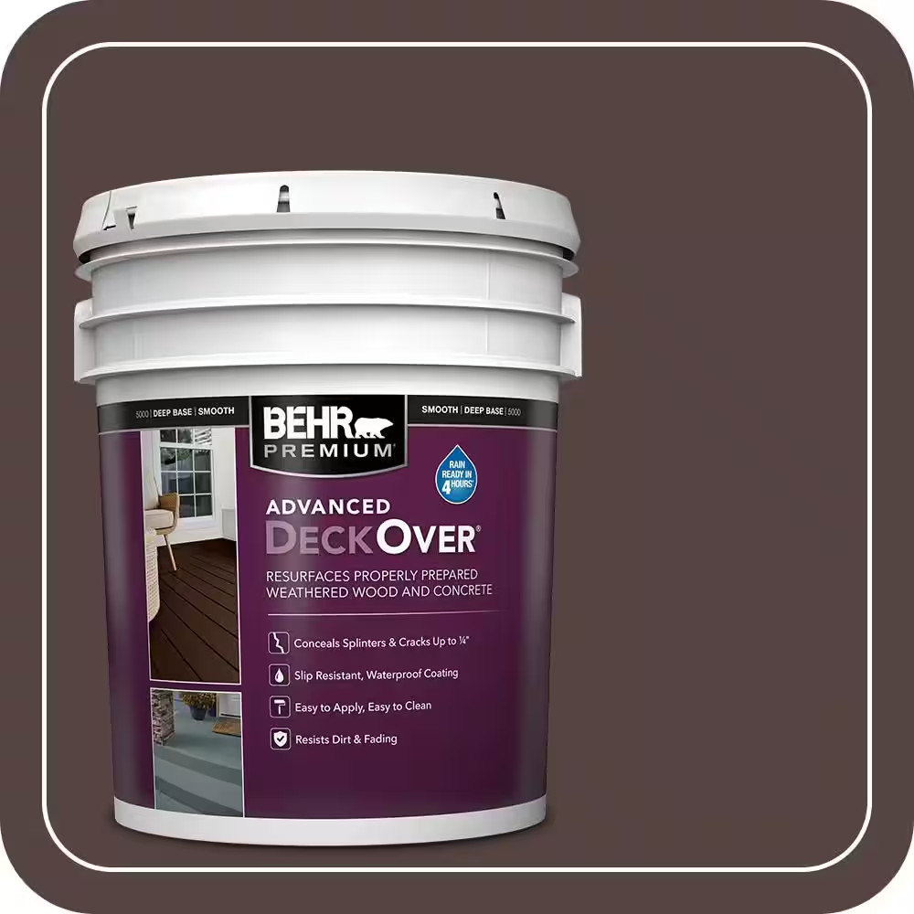 5 Gal. #PFC-25 Dark Walnut Smooth Solid Color Exterior Wood and Concrete Coating