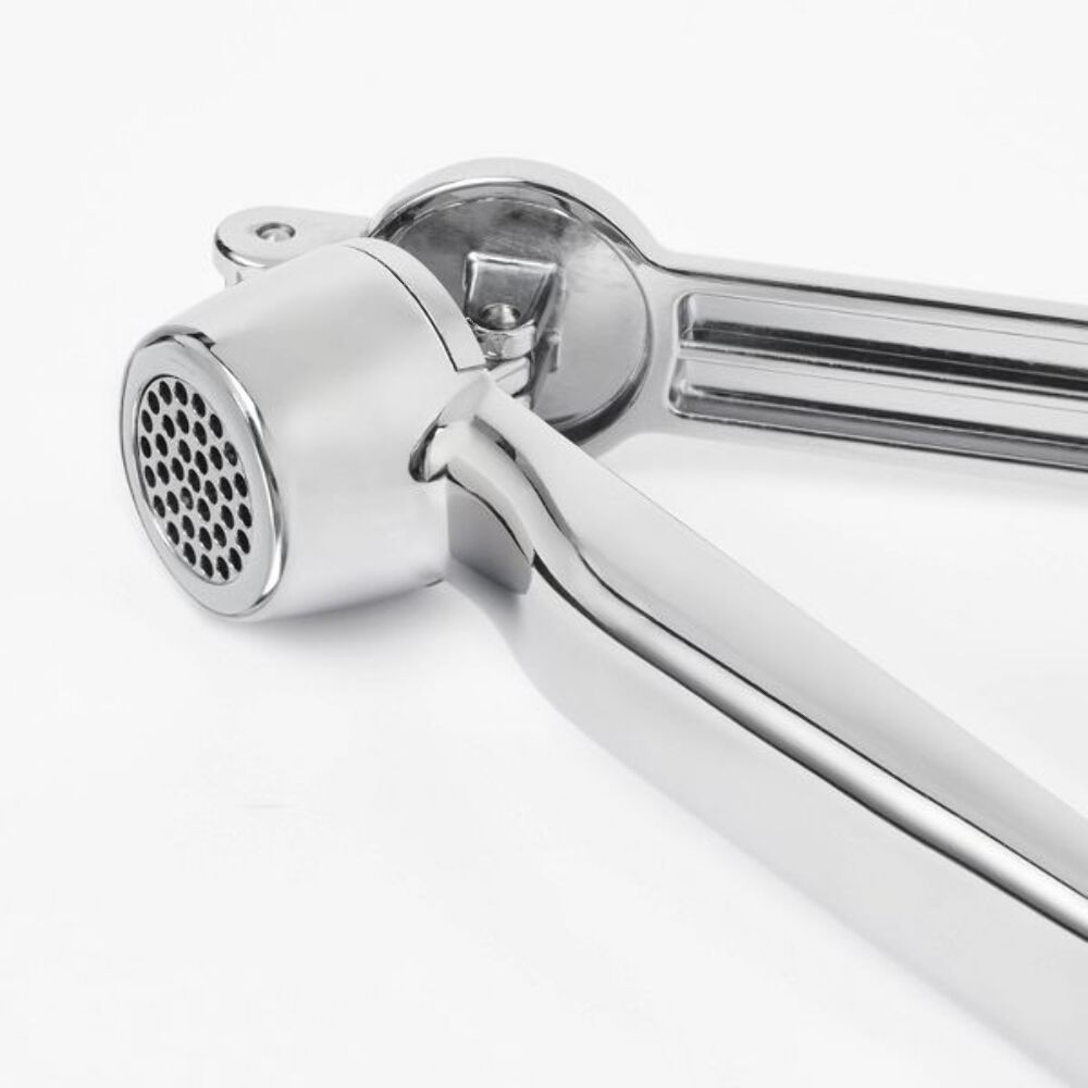 Garlic Press Silver – Figmint™: Zinc Mincer, Crusher, Dishwasher-Safe, 6.53″ Dep