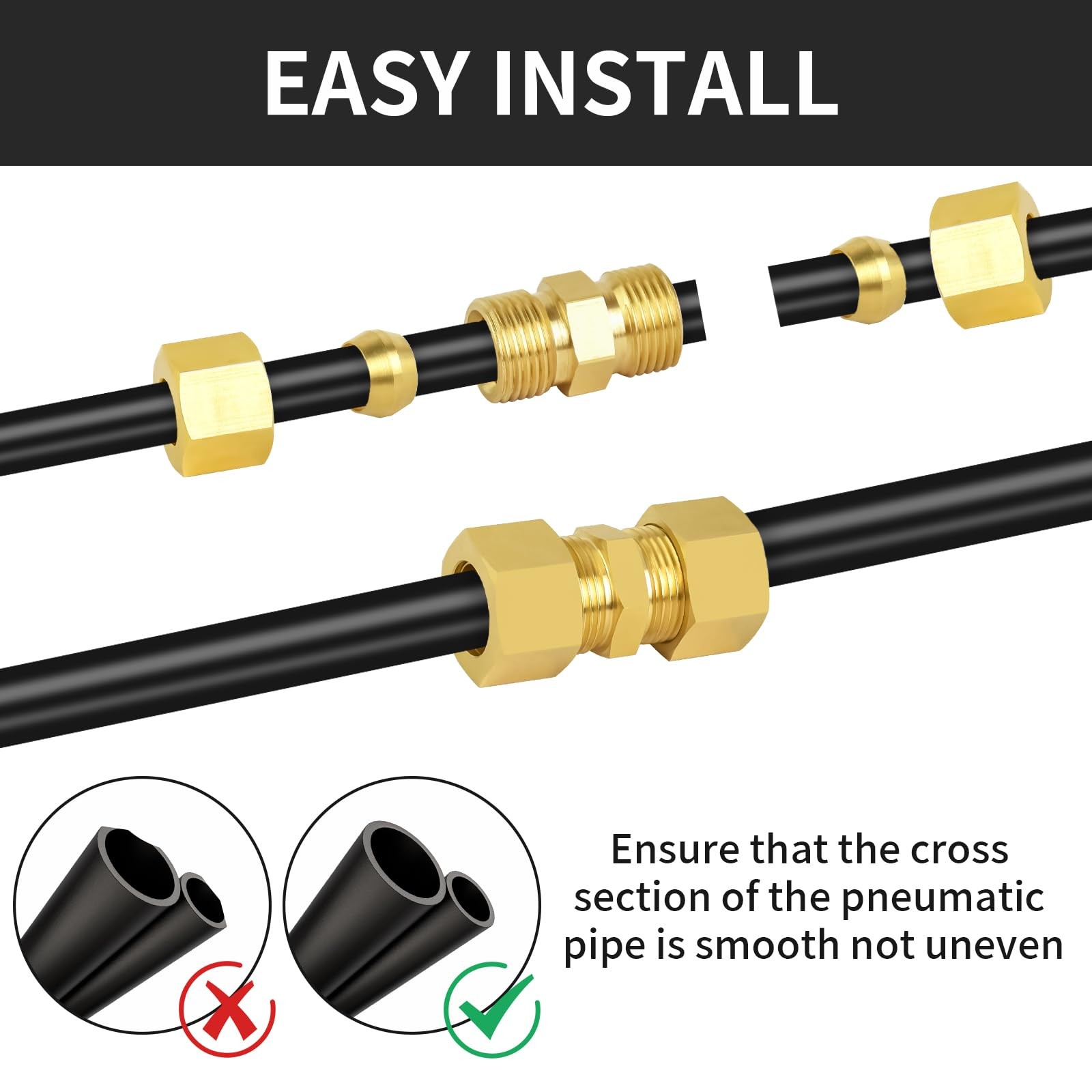 MuHize 5/8″ OD Brass 5/8 Inch, Compression x