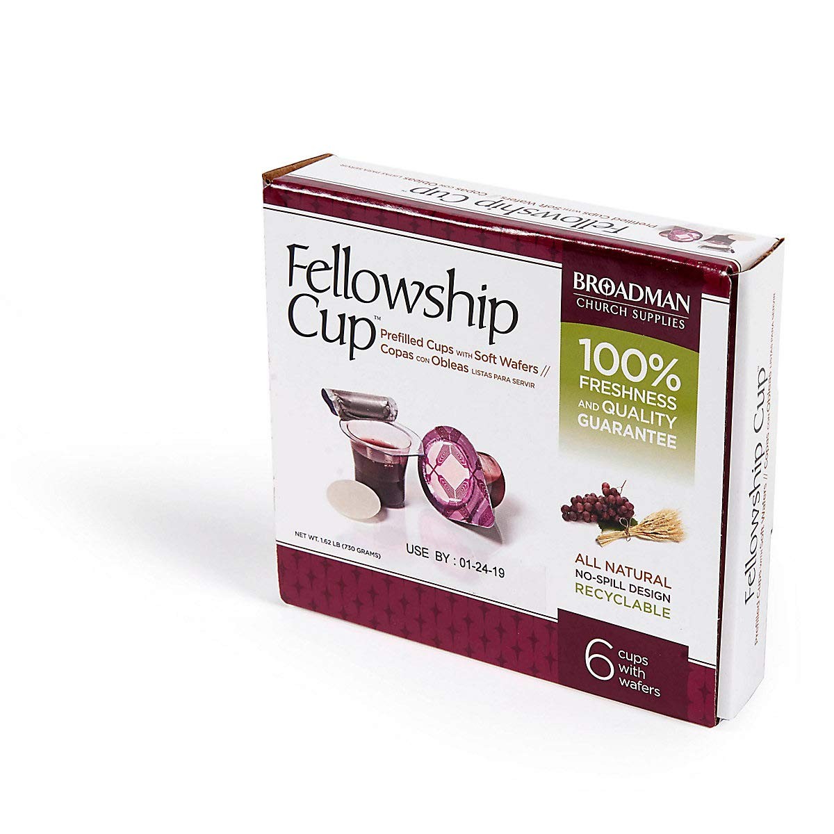 Broadman Church Supplies Pre-filled Communion 6 Count (Pack of 1), Red