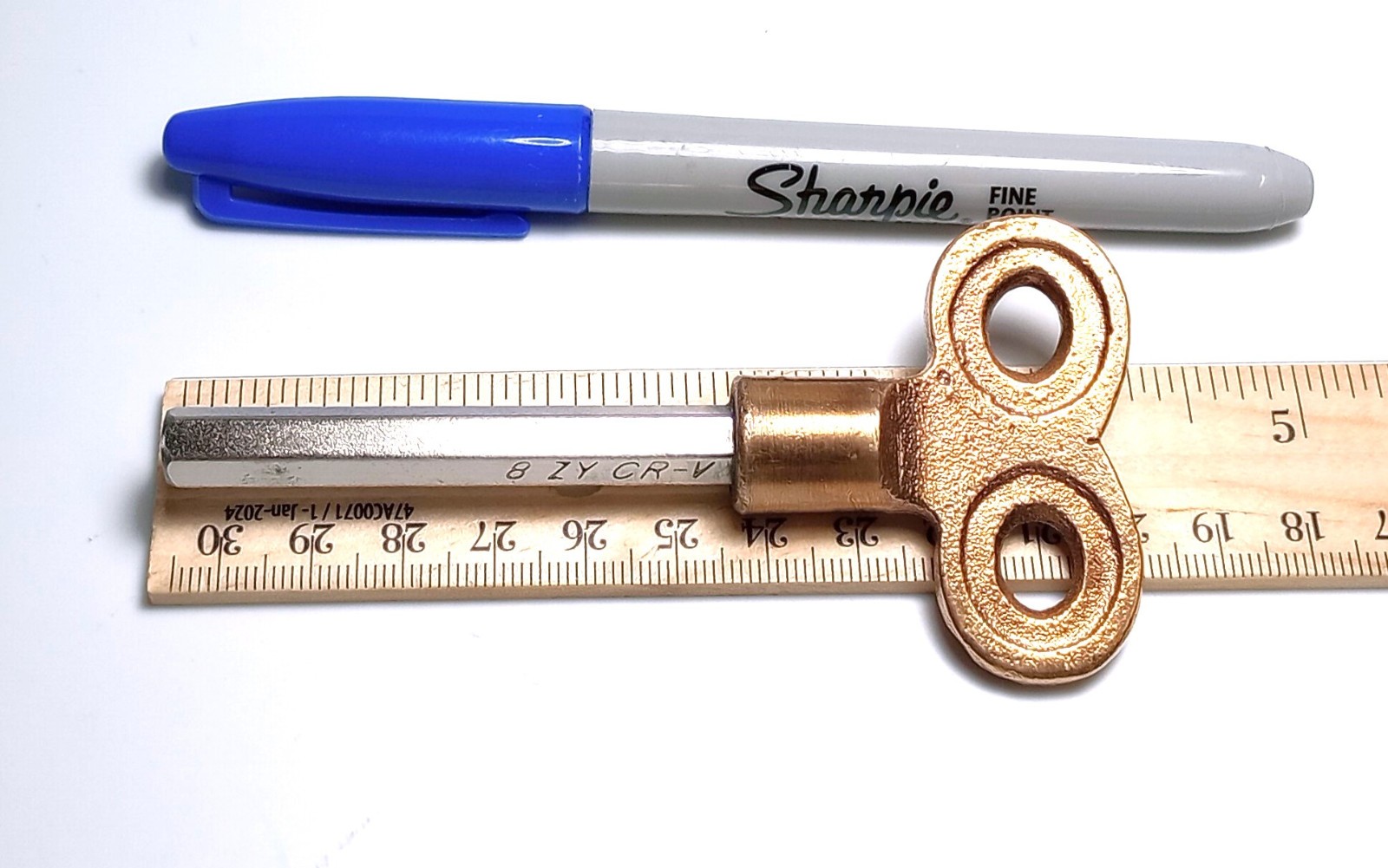 Brass and Steel Pocket Casket Key / Coffin Key