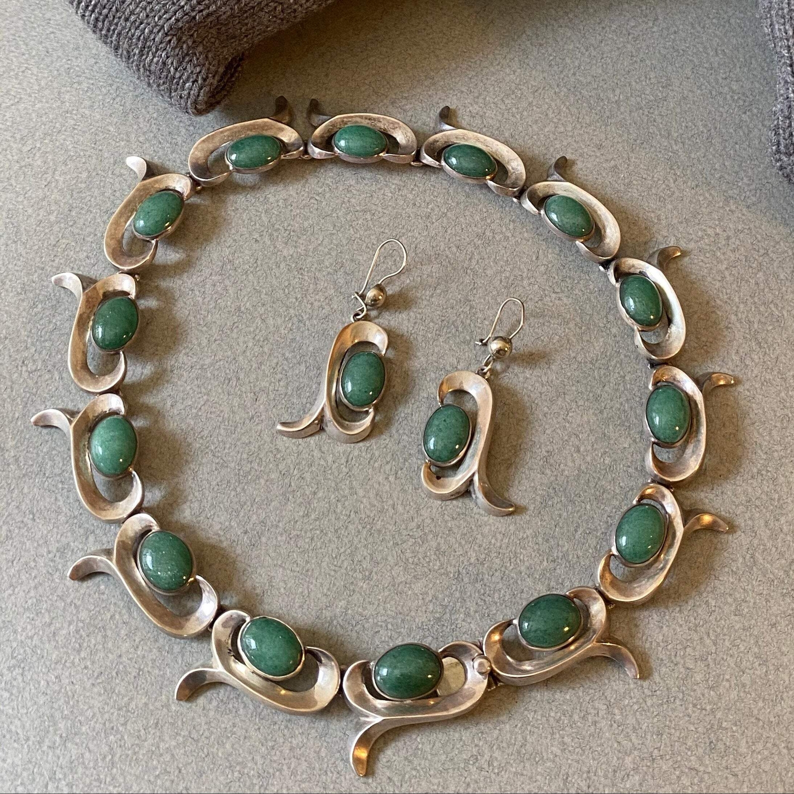 Antonio Pineda Sterling Silver and Aventurine Quartz Necklace