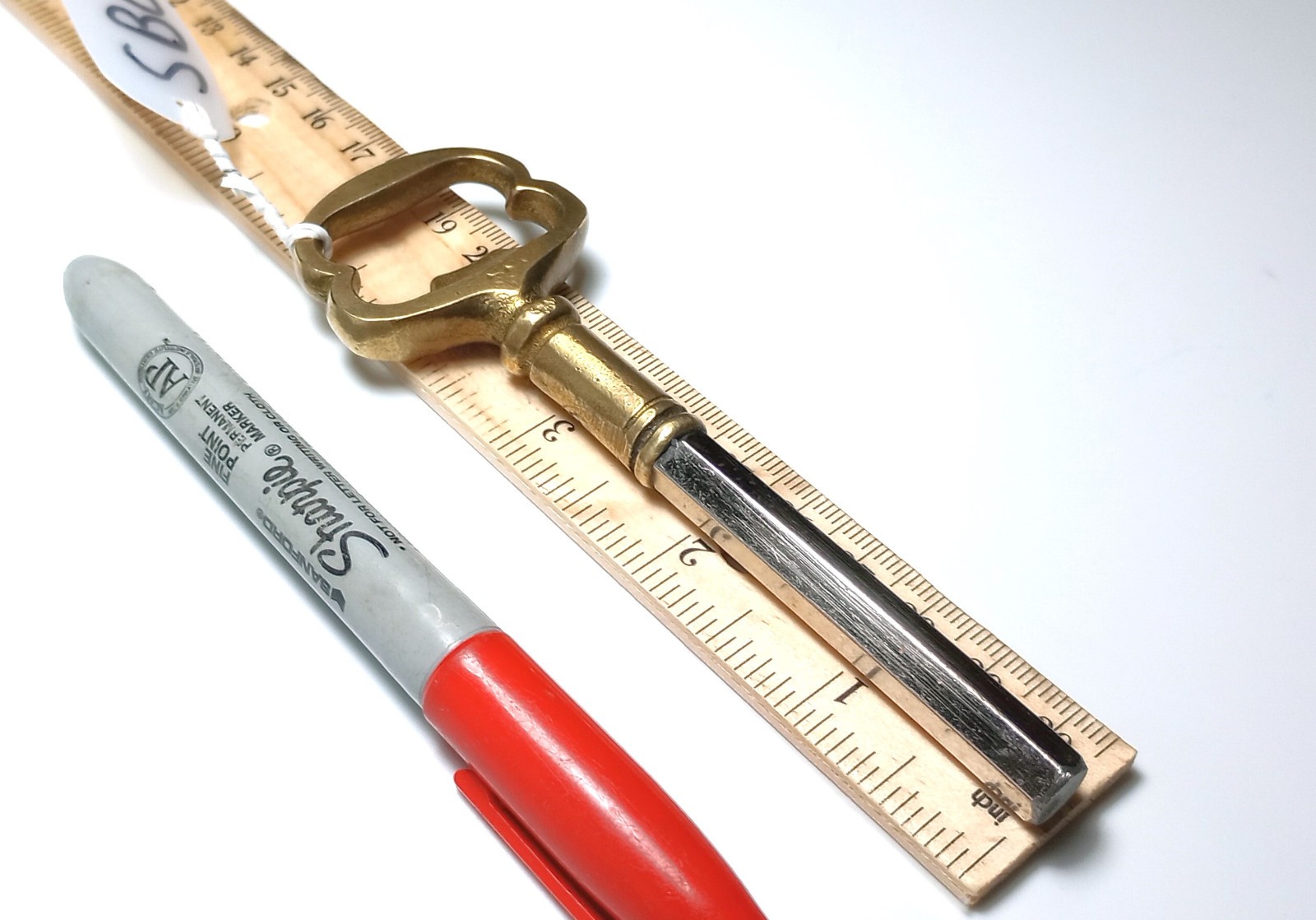 Brass and Steel Pocket Casket Key / Bottle Opener Coffin Key