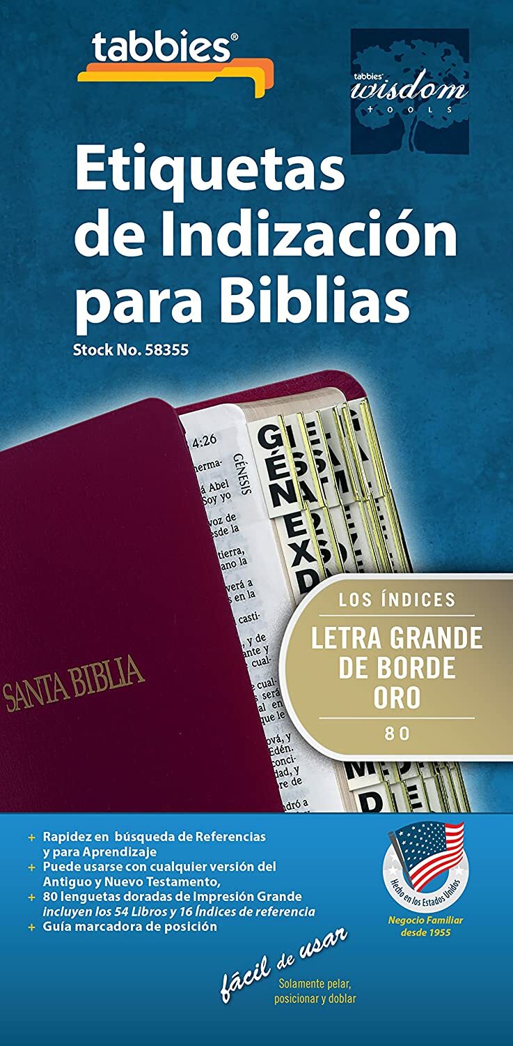 Tabbies Spanish 84 LARGE Print gold Edged Bible tabs Old & New Testaments