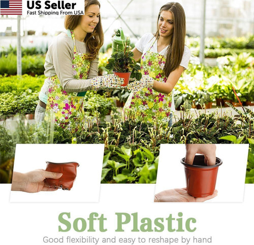 100 Pcs Plant Nursery Pots, 4 Inch Small Seedling Pots with 4″, Red