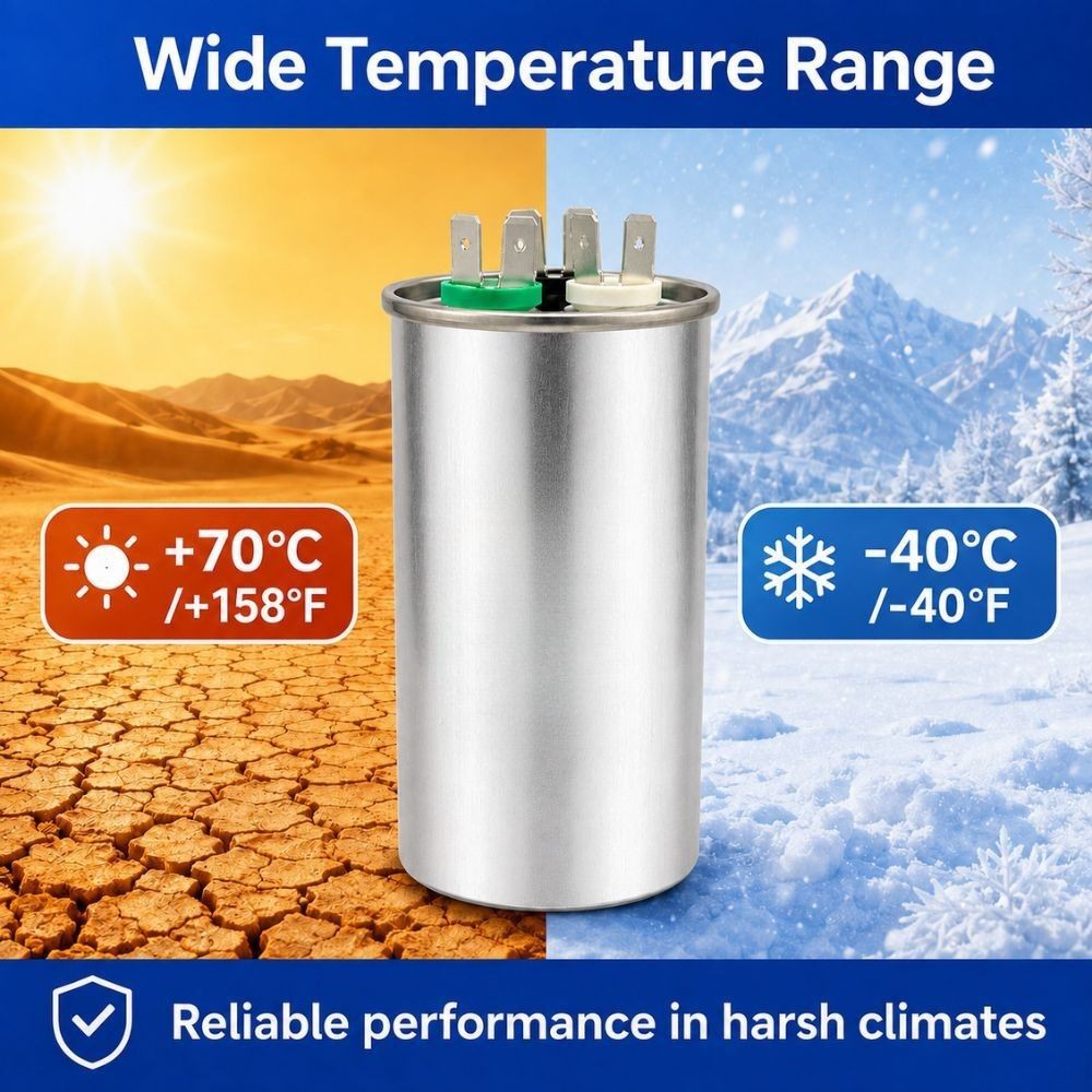XPDC50X5-450R HVAC ROUND DUAL RUN CAPACITOR | 50+5 MFD 450 Volts