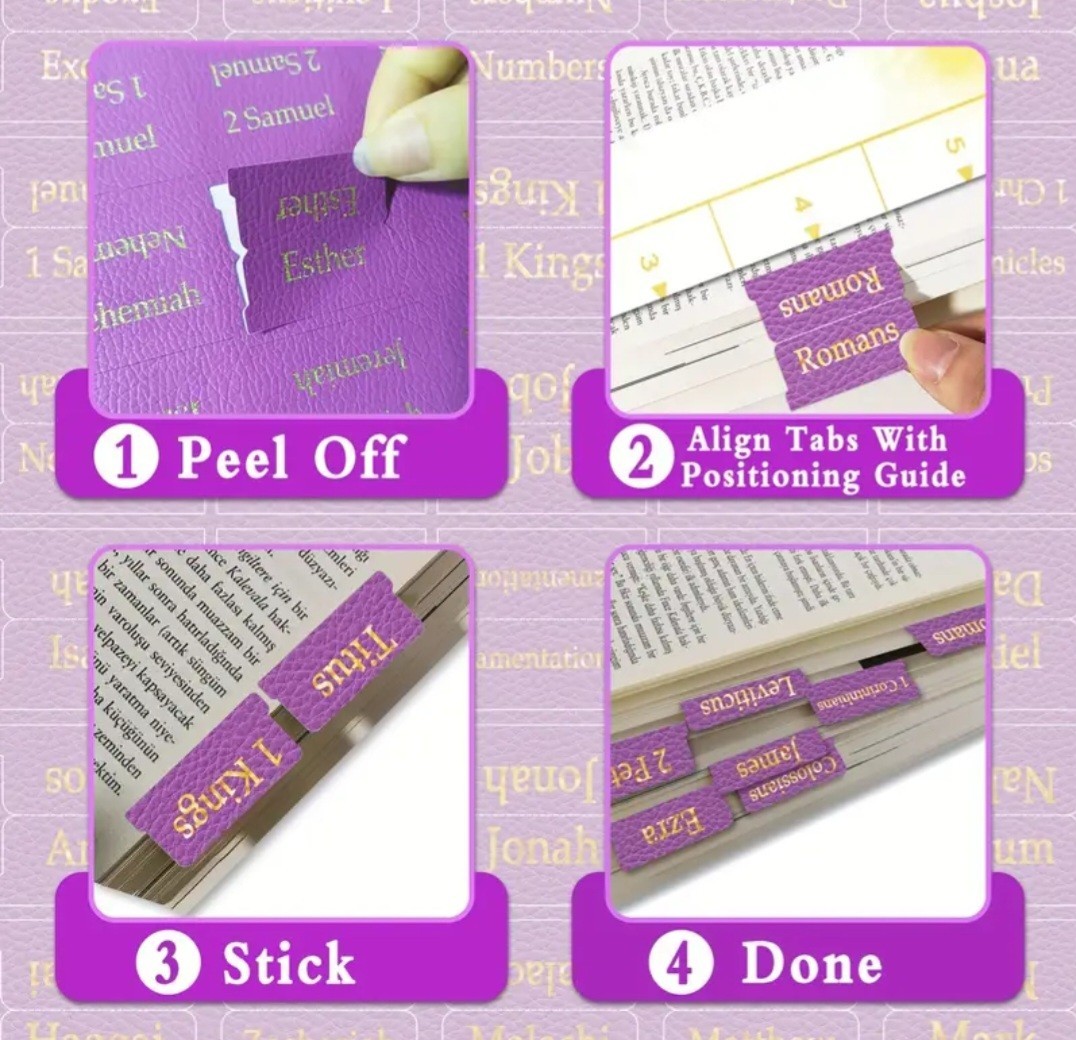 Leather Bible Tabs Old And New Testament Purple New 84 Laminated