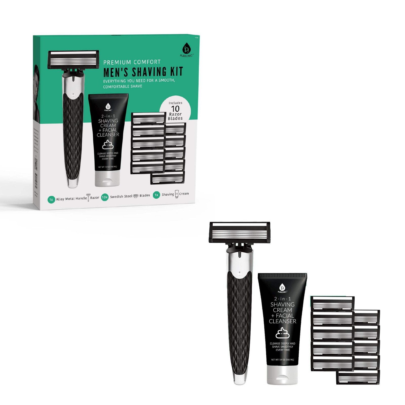 Premium Men’s Shaving Kit with Alloy Metal Handle – Complete Grooming Essentials