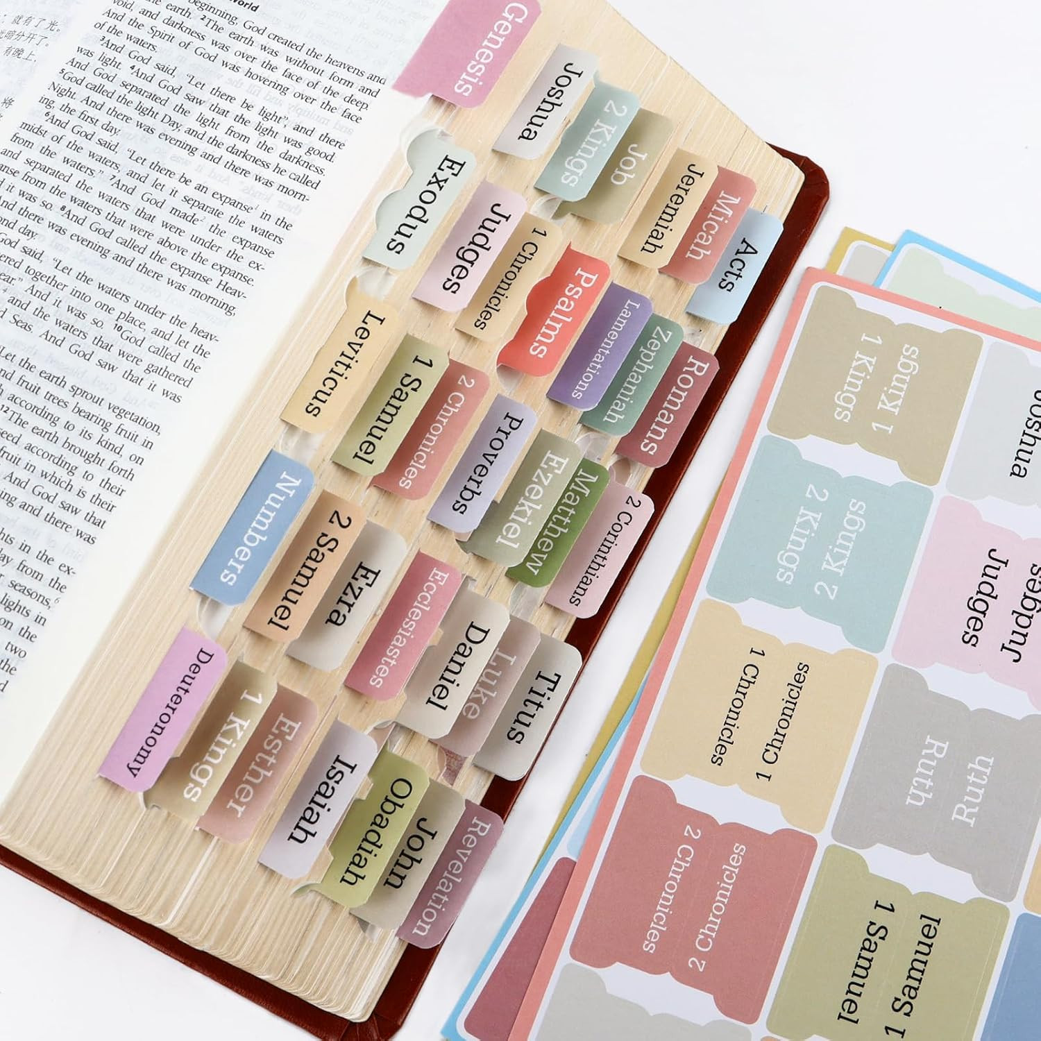 Bible Tabs for Women, 90 Pieces Large Print Bible Bookmarks Index Tabs Study Sup